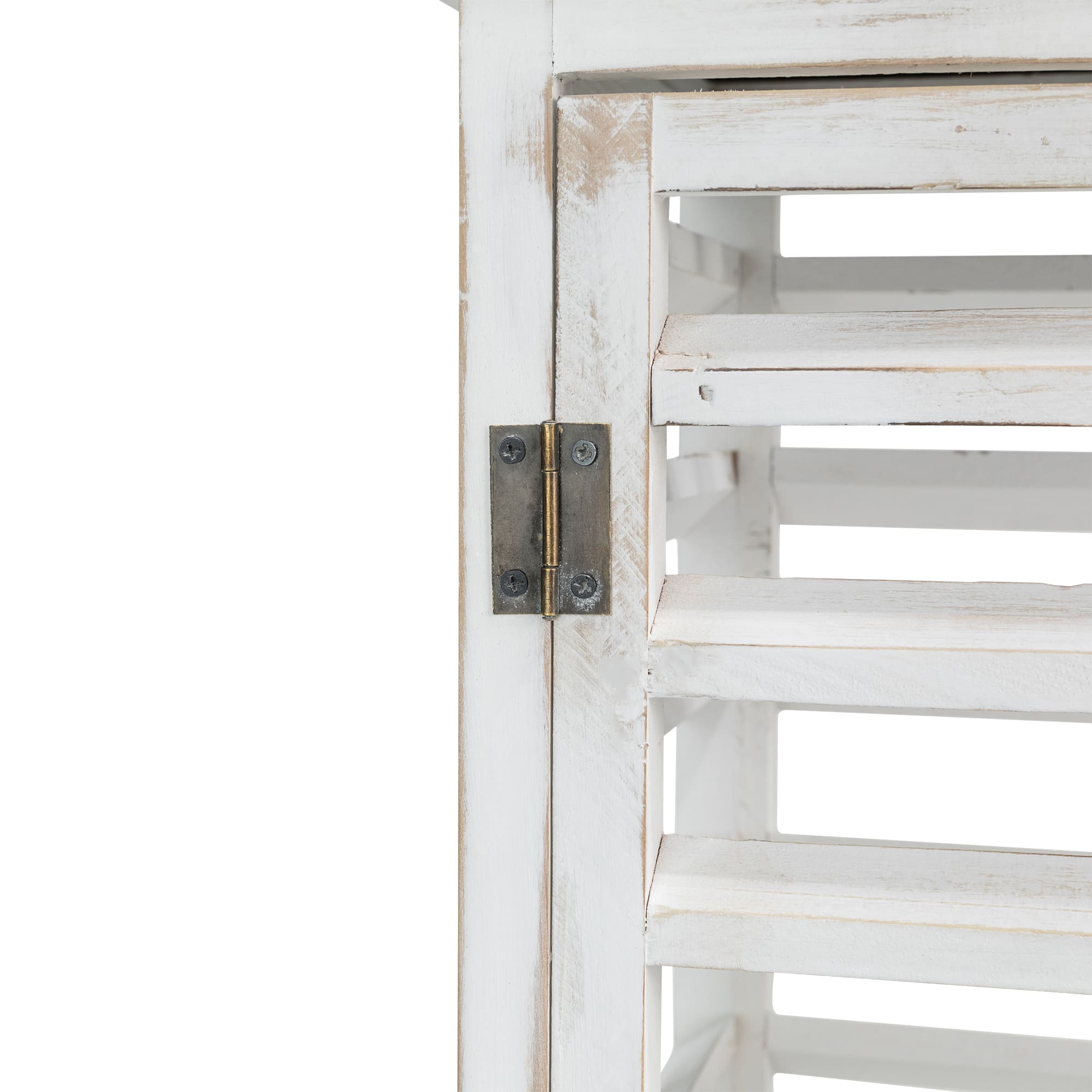 Modern Farmhouse White Wooden Shutter Lantern Set, 25.5&#x22; &#x26; 19&#x22;