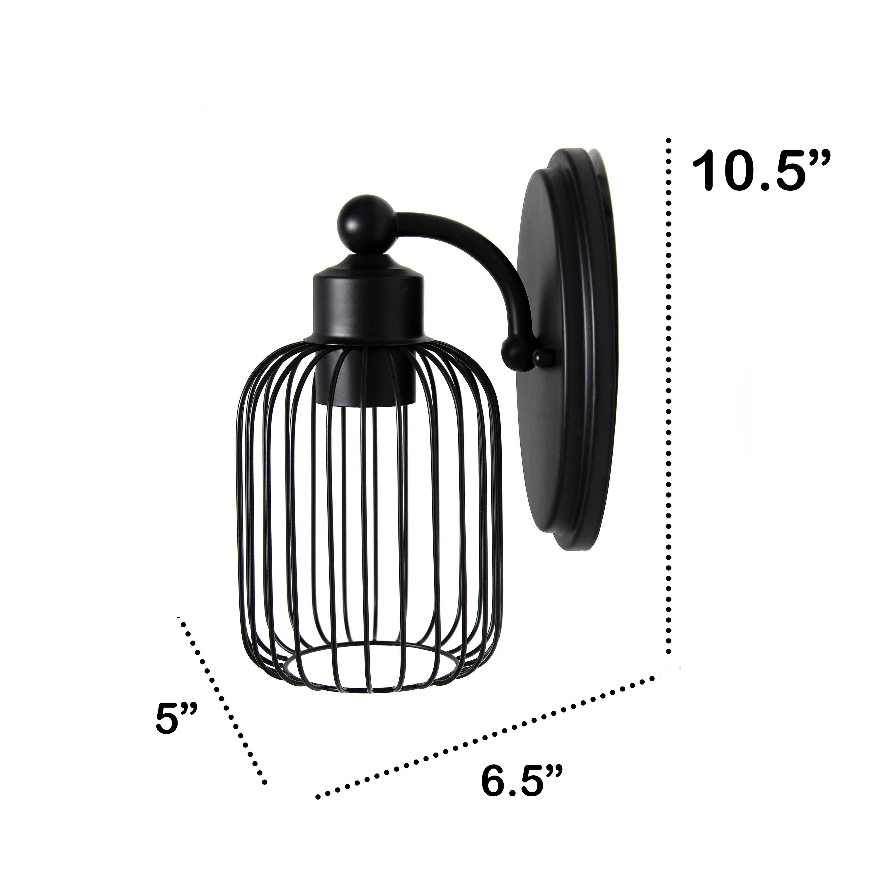 Lalia Home Ironhouse 10.5&#x22; Black Cage Wall Sconce