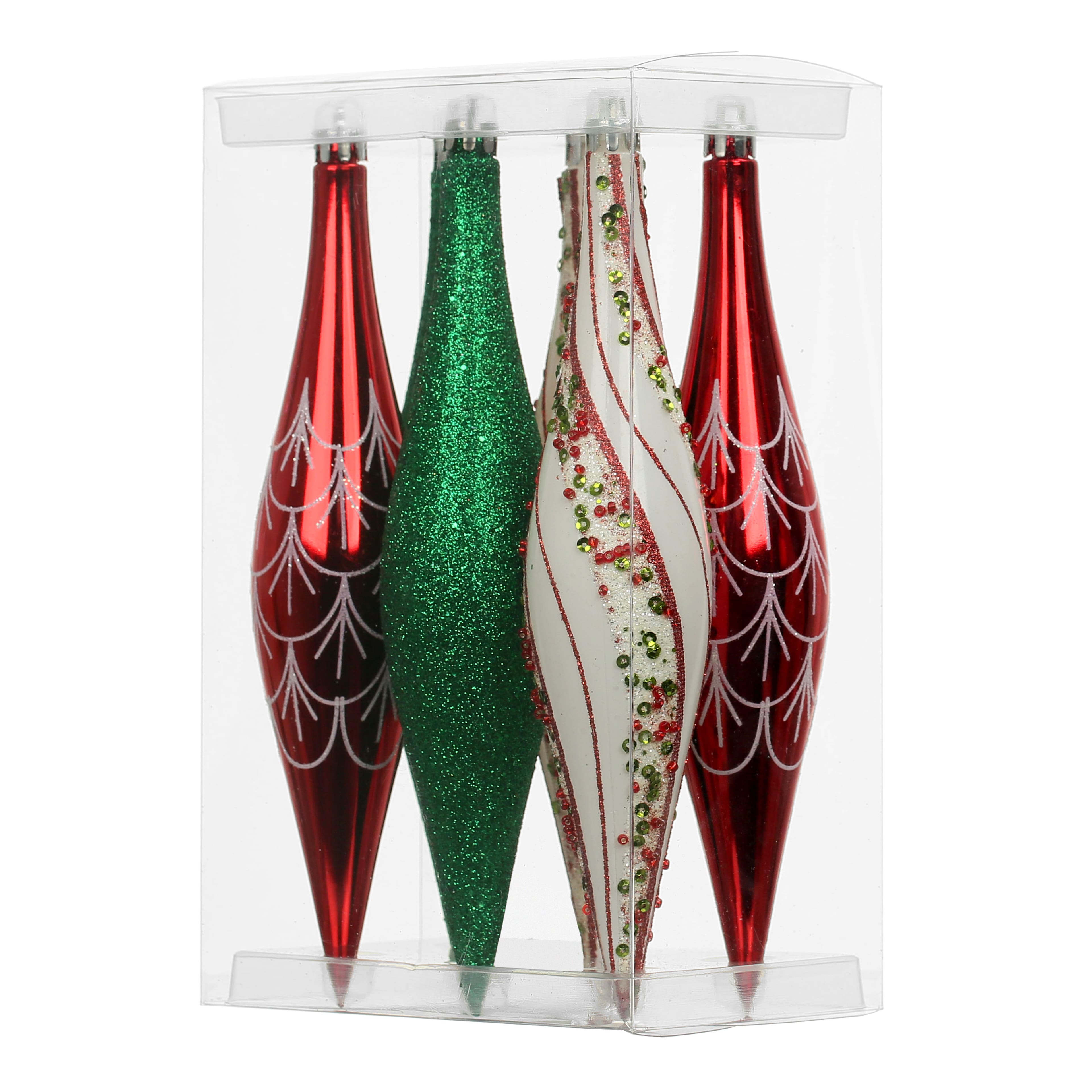 6 Pack 7.7&#x22; Peppermint Lane Shatterproof Teardrop Ornaments by Ashland&#xAE;