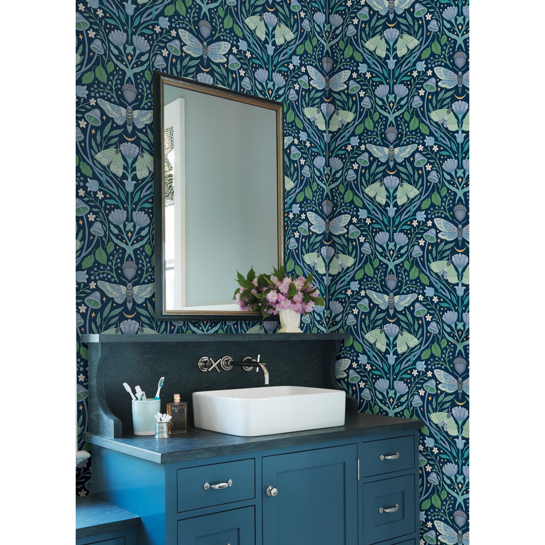 RoomMates Enchanted Forest Damask Peel & Stick Wallpaper