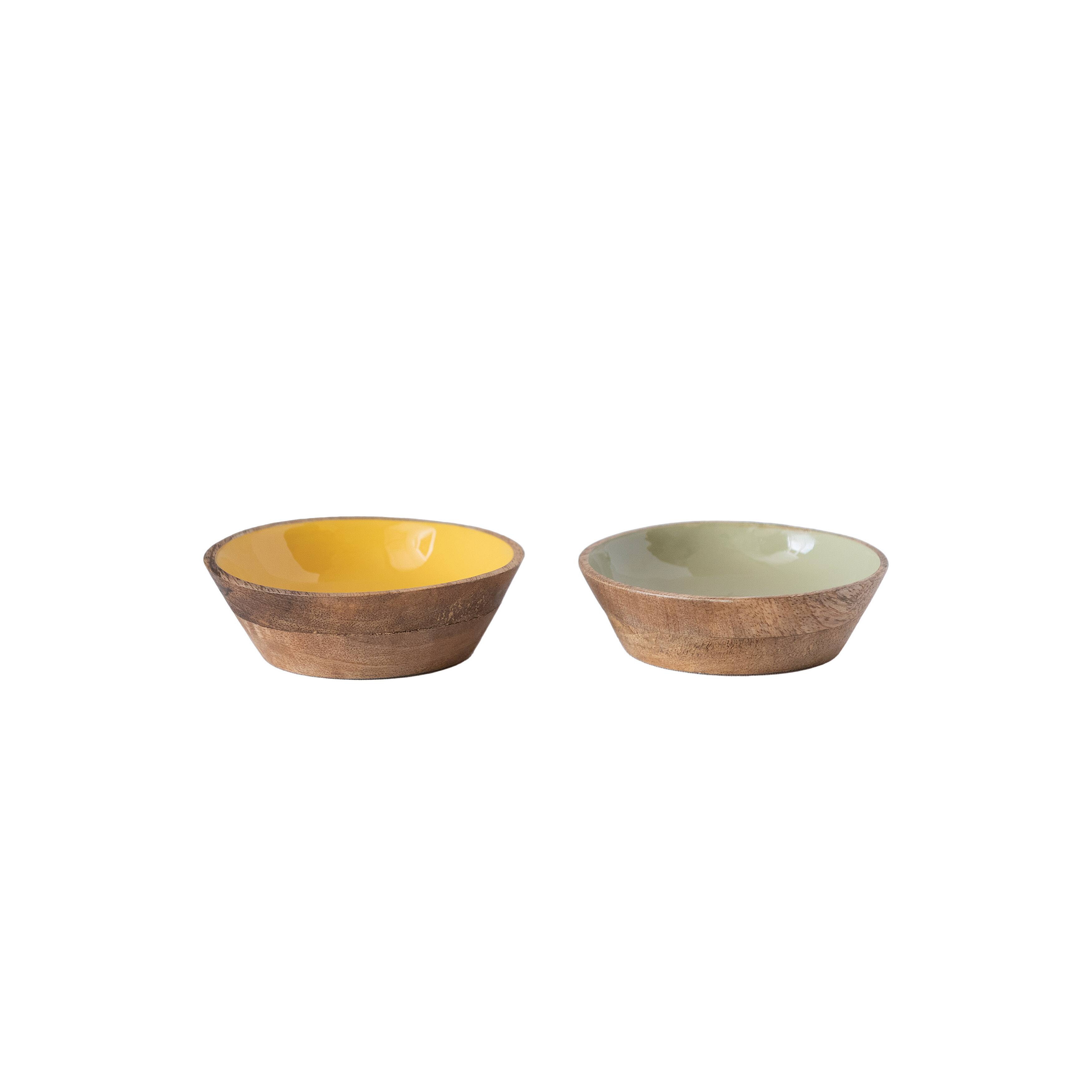 Hello Honey&#xAE; Enameled Mango Wood Bowl Set