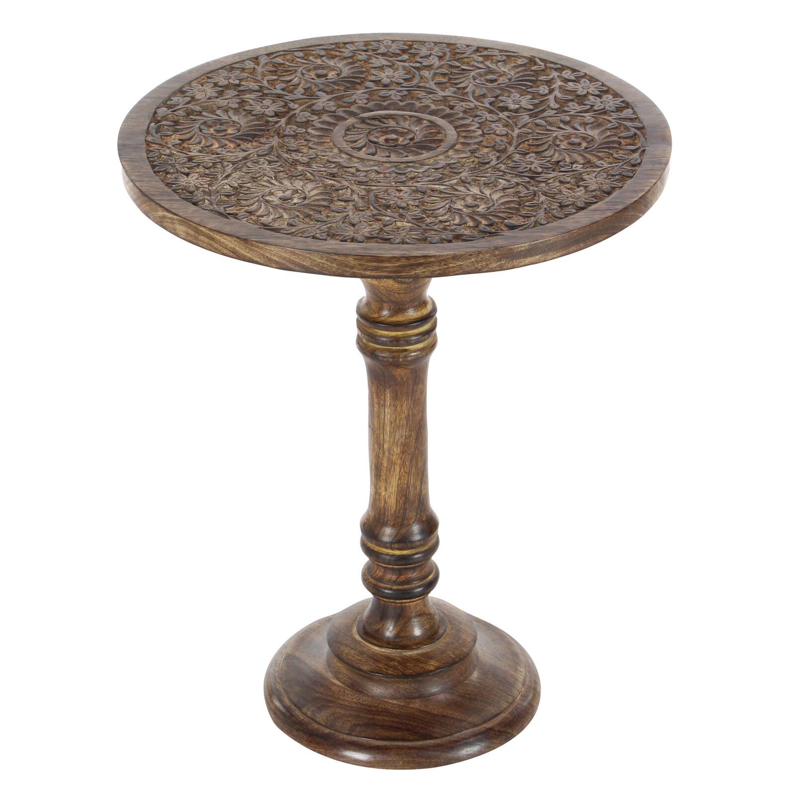 Brown Mango Wood Traditional Accent Table
