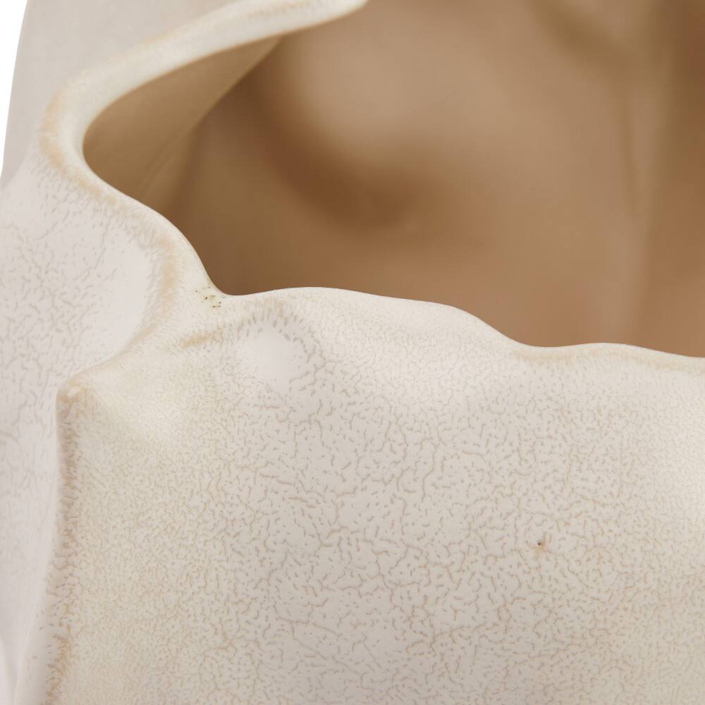 Hello Honey® 13" Natural Modern Organically Shaped Stoneware Planter