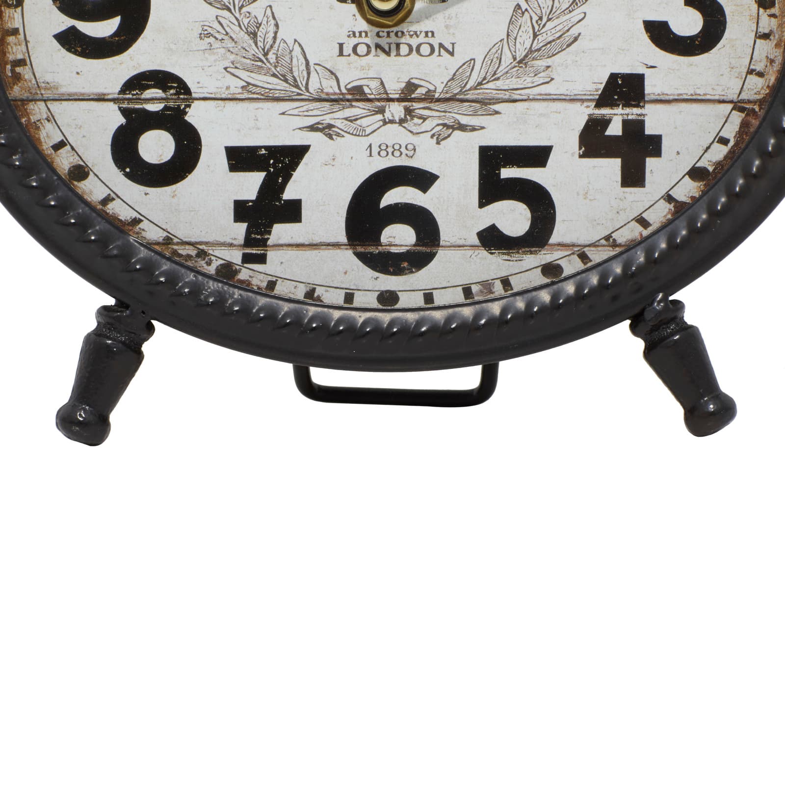9&#x22; Black &#x26; White Metal Vintage Clock Set