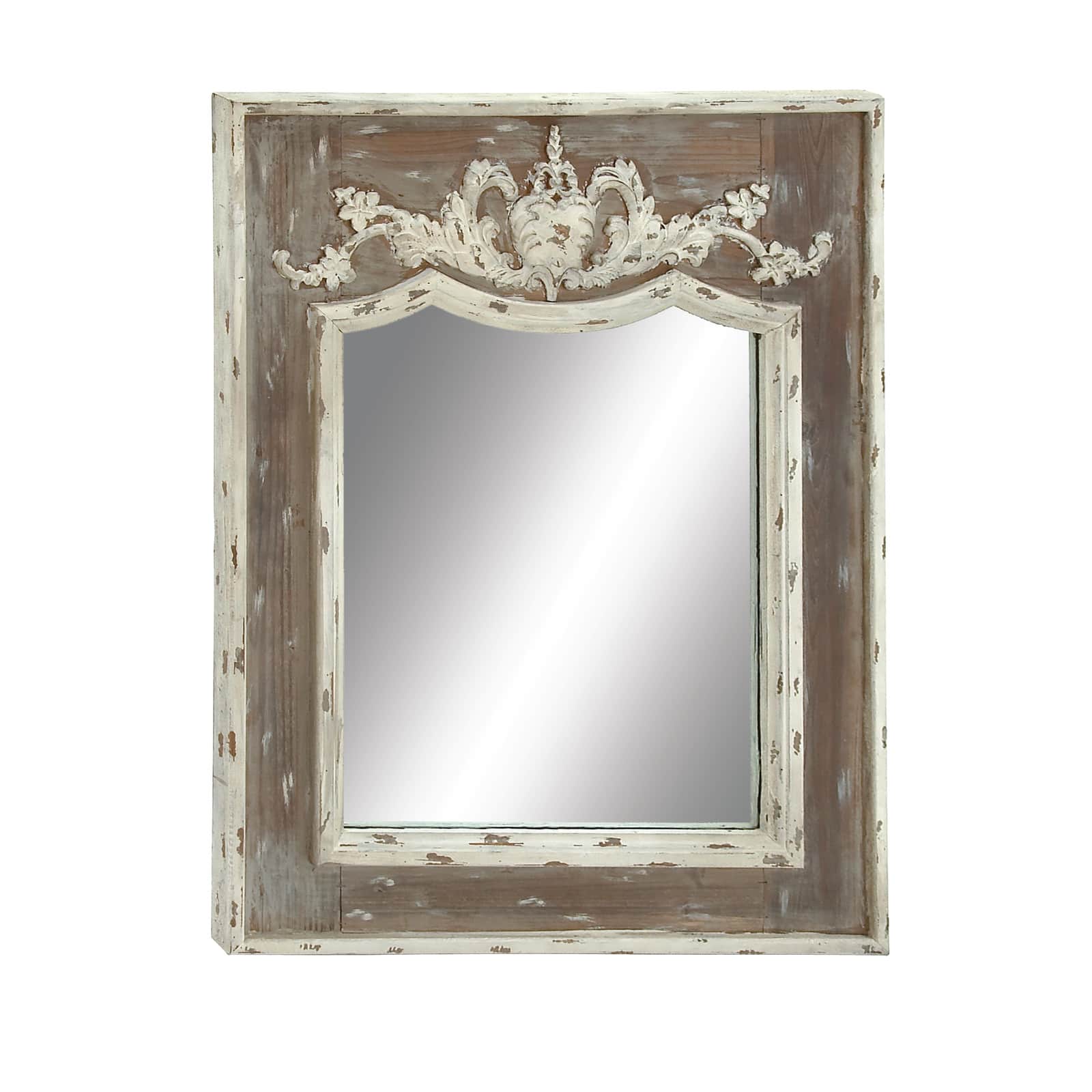 43" Brown Wood Rustic Console Mirror