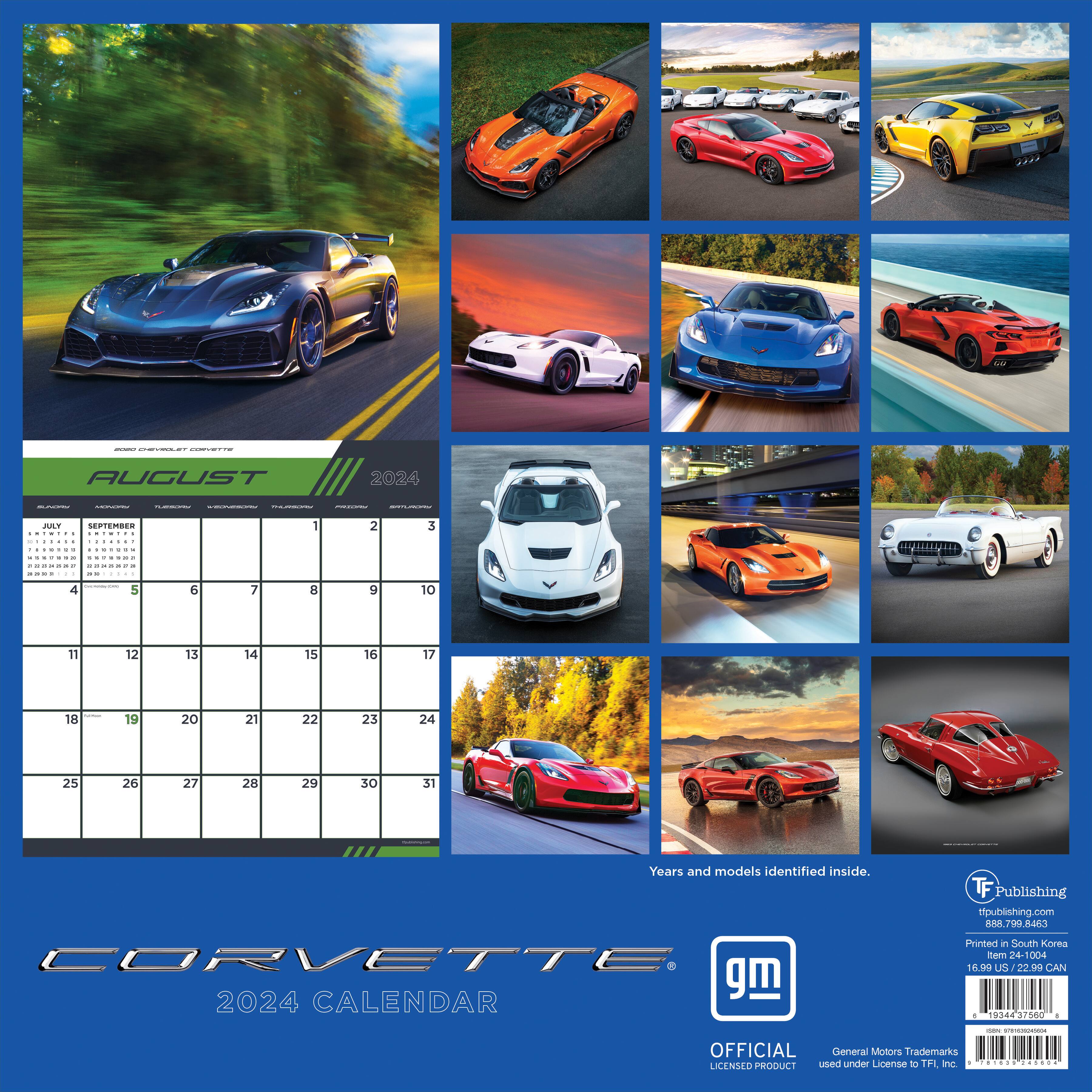 TF Publishing 2024 Corvette Wall Calendar