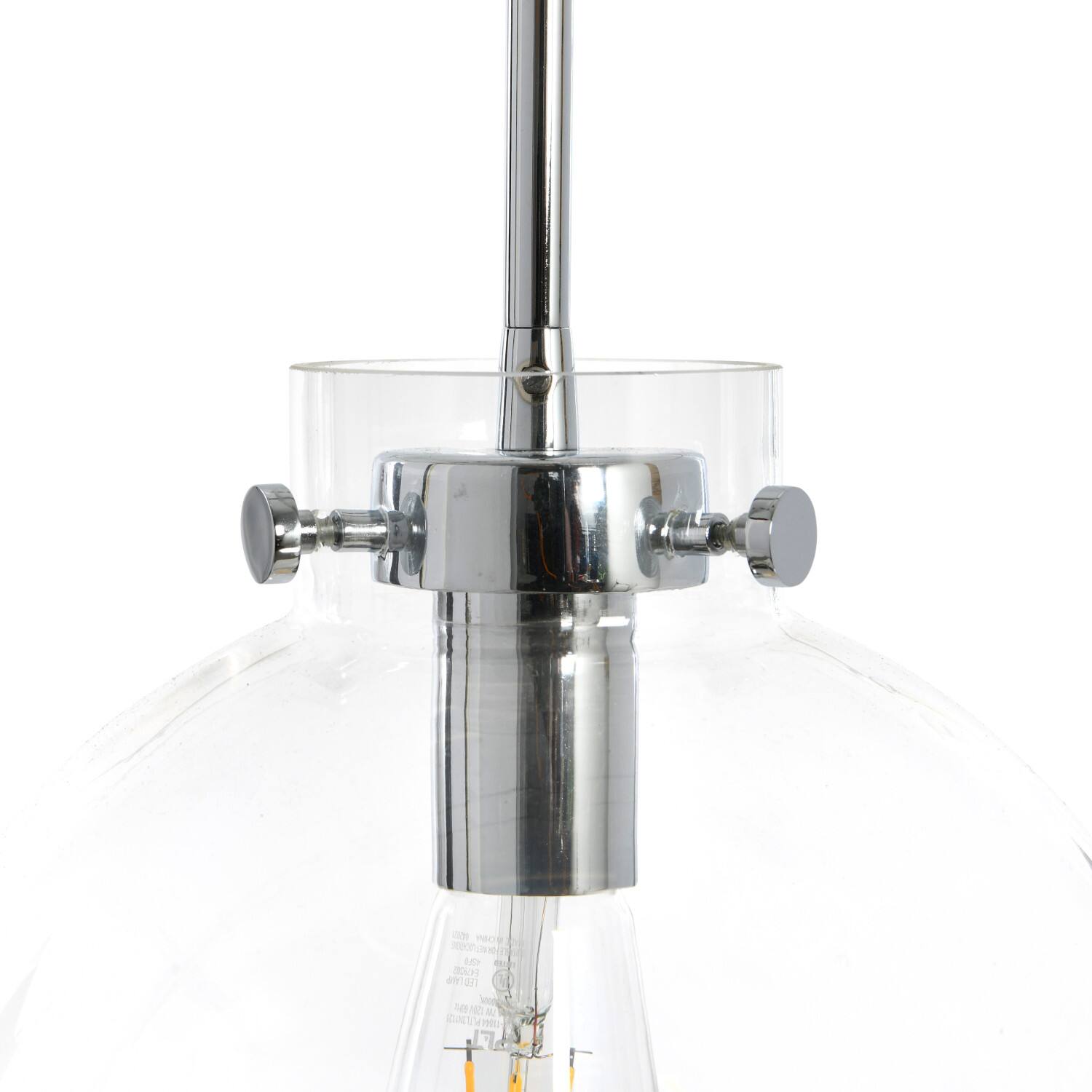 Hello Honey® Robert Stevenson Lighting Marson 15" Clear Glass & Chrome Metal Ceiling Light