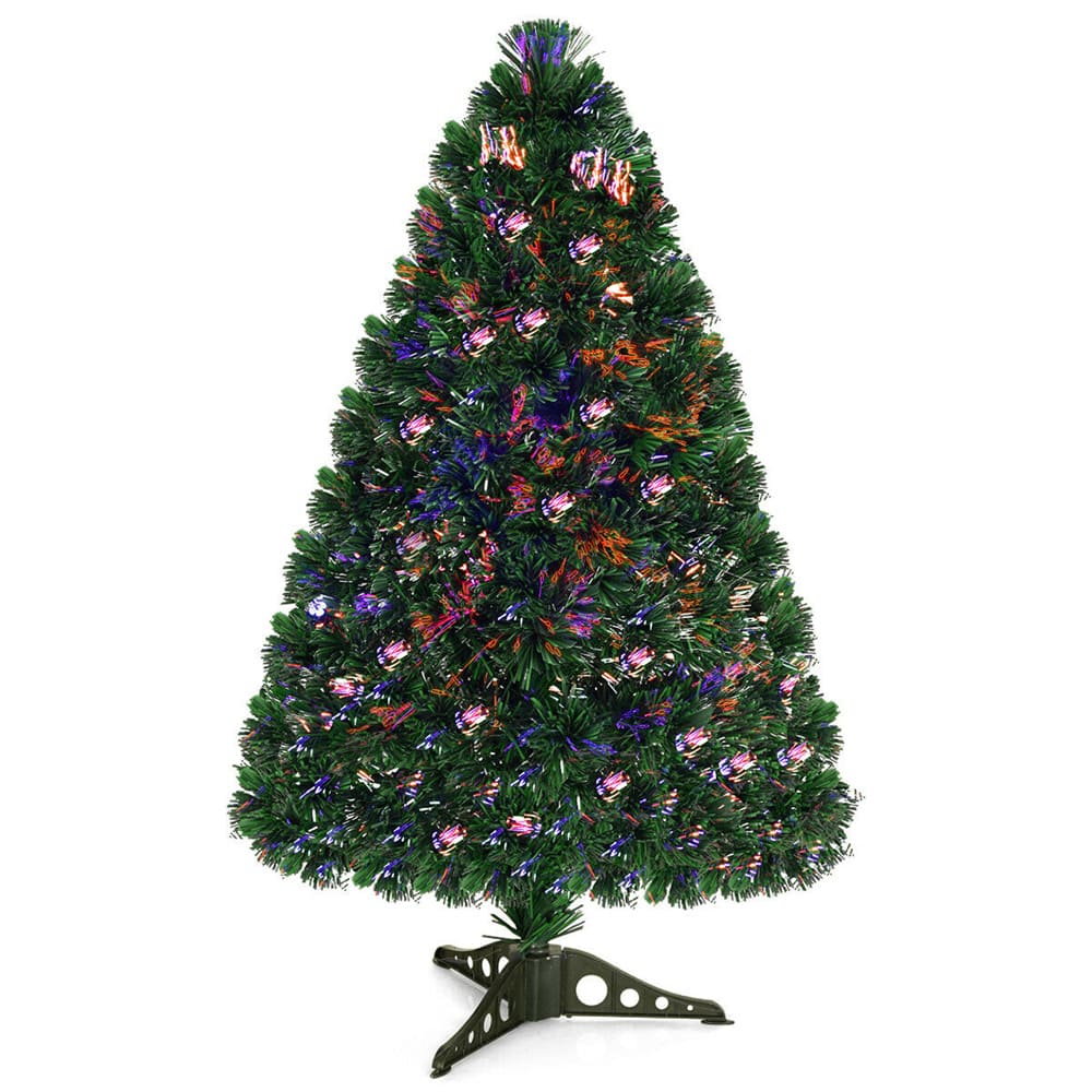 Costway 3ft. Pre-Lit Fiber Optic PVC Tabletop Christmas Tree, Multicolor Lights