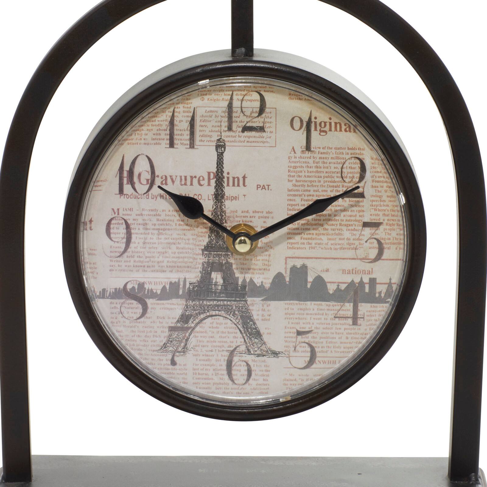 11&#x22; Black Metal Vintage Hanging Clock Set