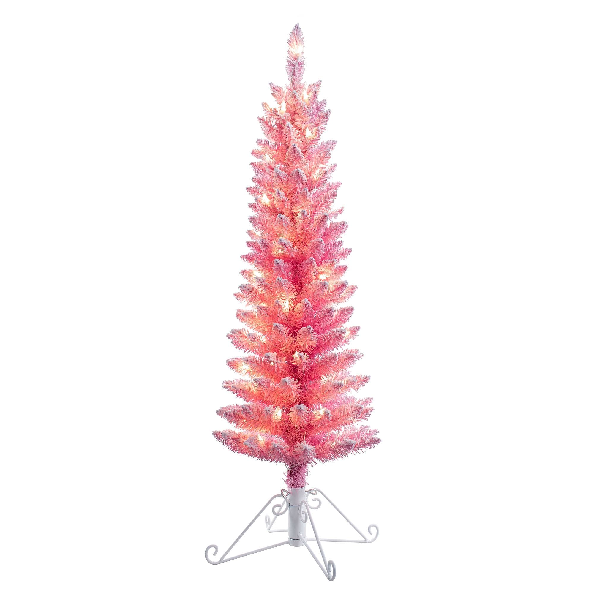 Haute Decor 4Ft. Pre-Lit Cotton Candy Pink Flocked Fir Artificial Christmas Tree, Clear Lights | Michaels