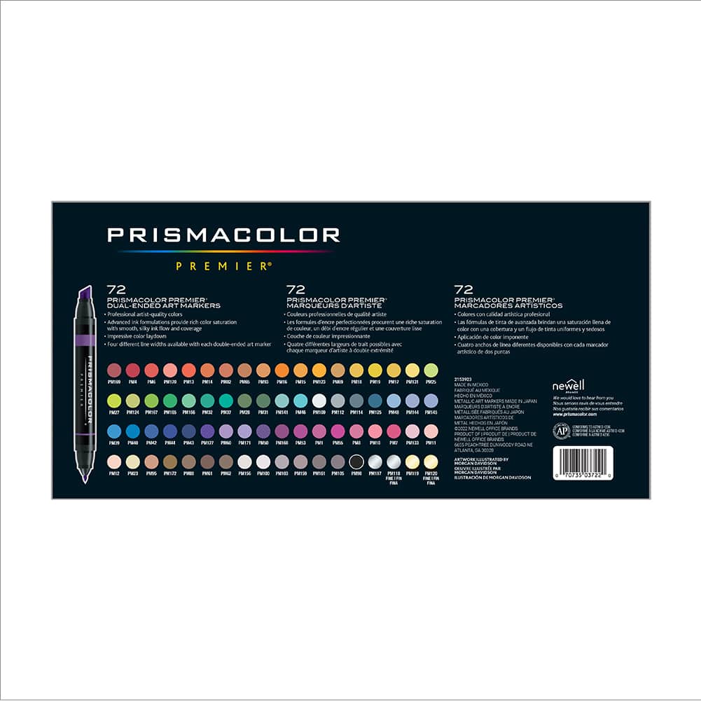 Prismacolor® Premier® Dual-Ended 72 Colour Sunflower Box Art Marker Set