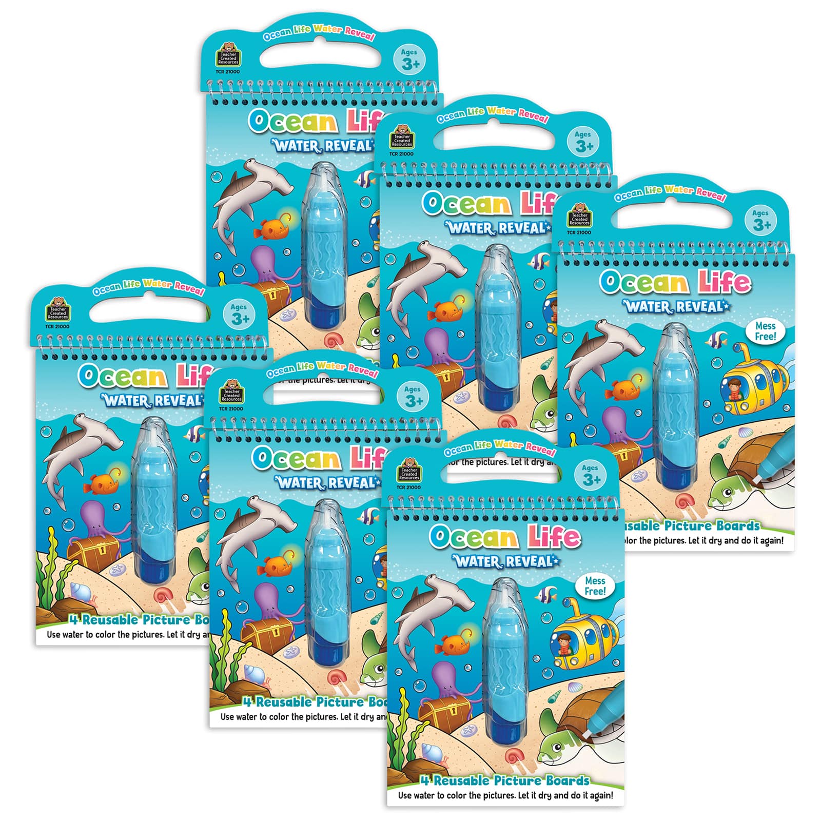 Teacher Created Resources Ocean Life Water Reveal Book Set, 6ct.