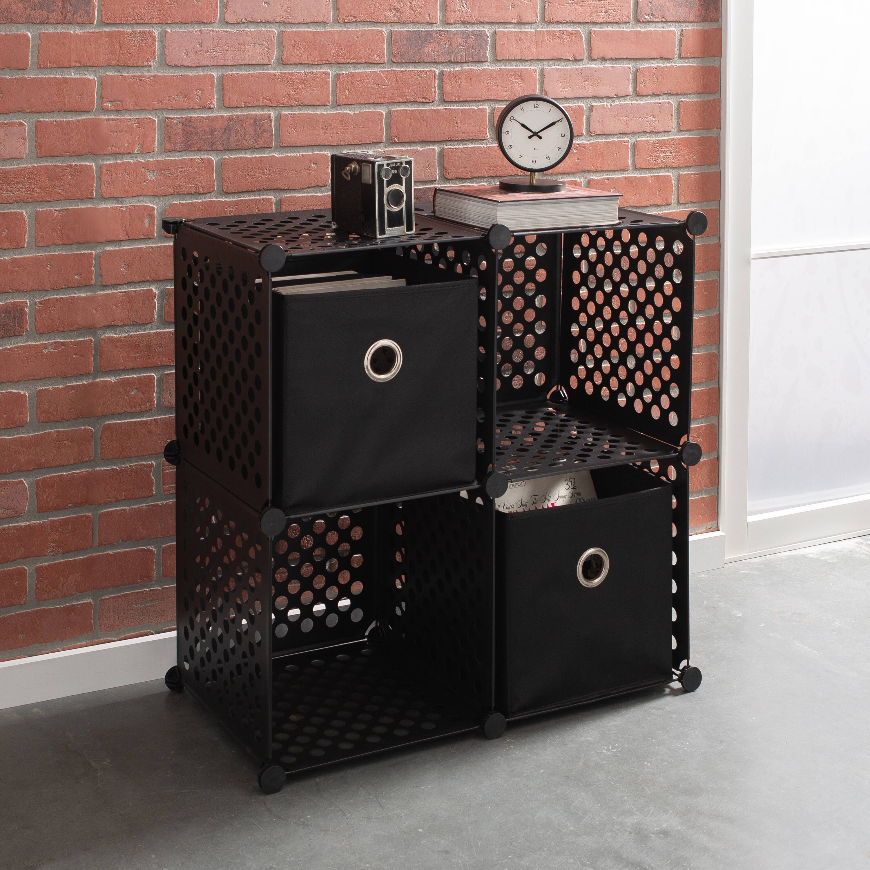 Organize It All 12" Black Storage Cubes, 2ct.