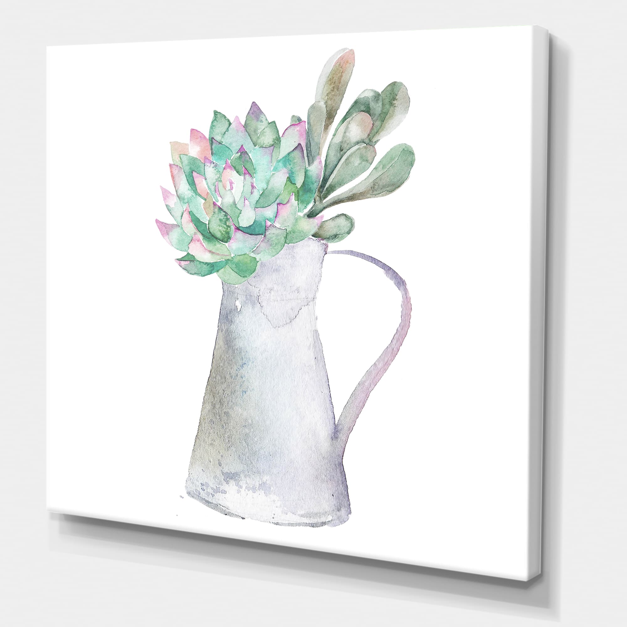 Designart - Succulent Home Plant - Traditional Canvas Wall Art Print