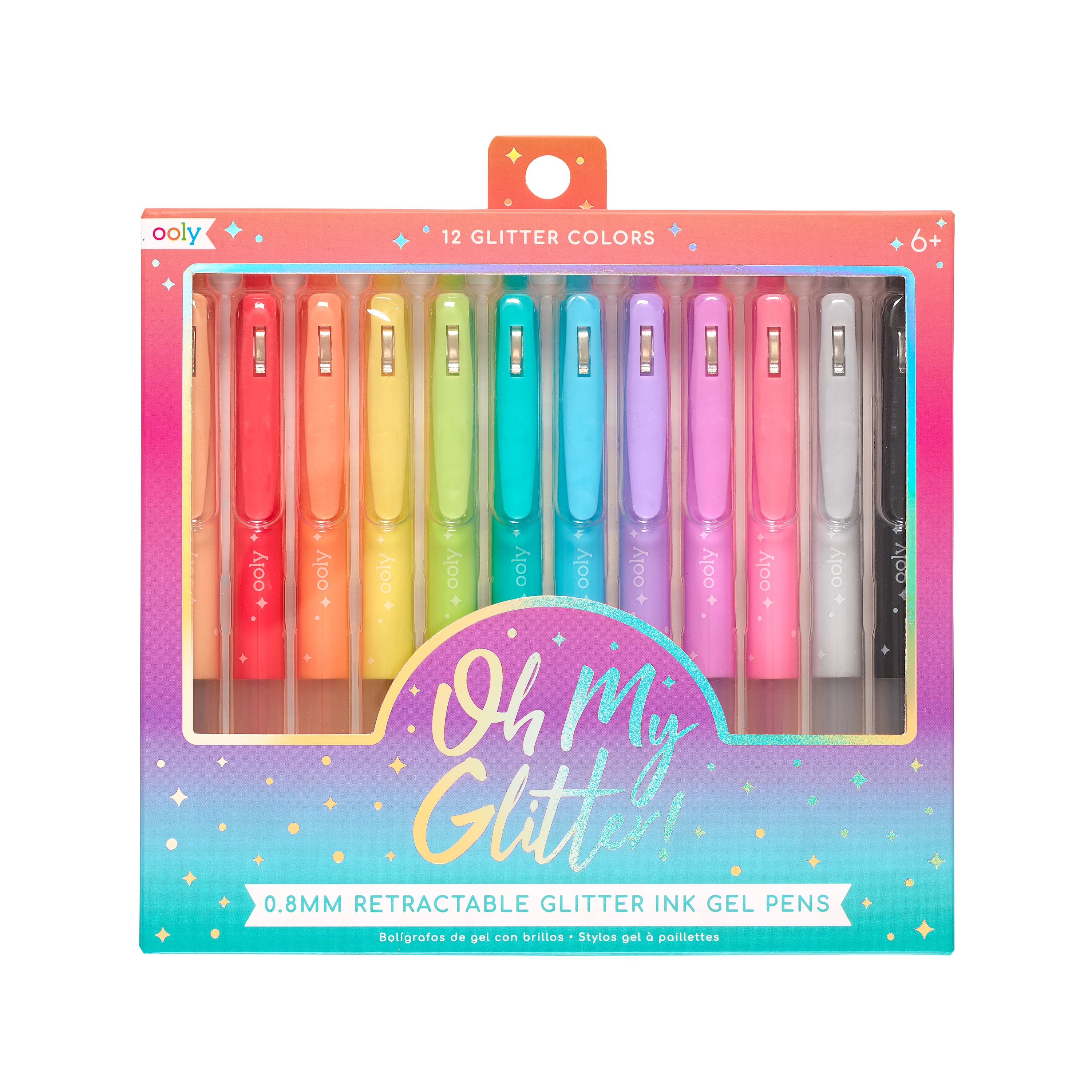 Oh My Glitter! 0.8mm 12 Color Retractable Gel Pen Set