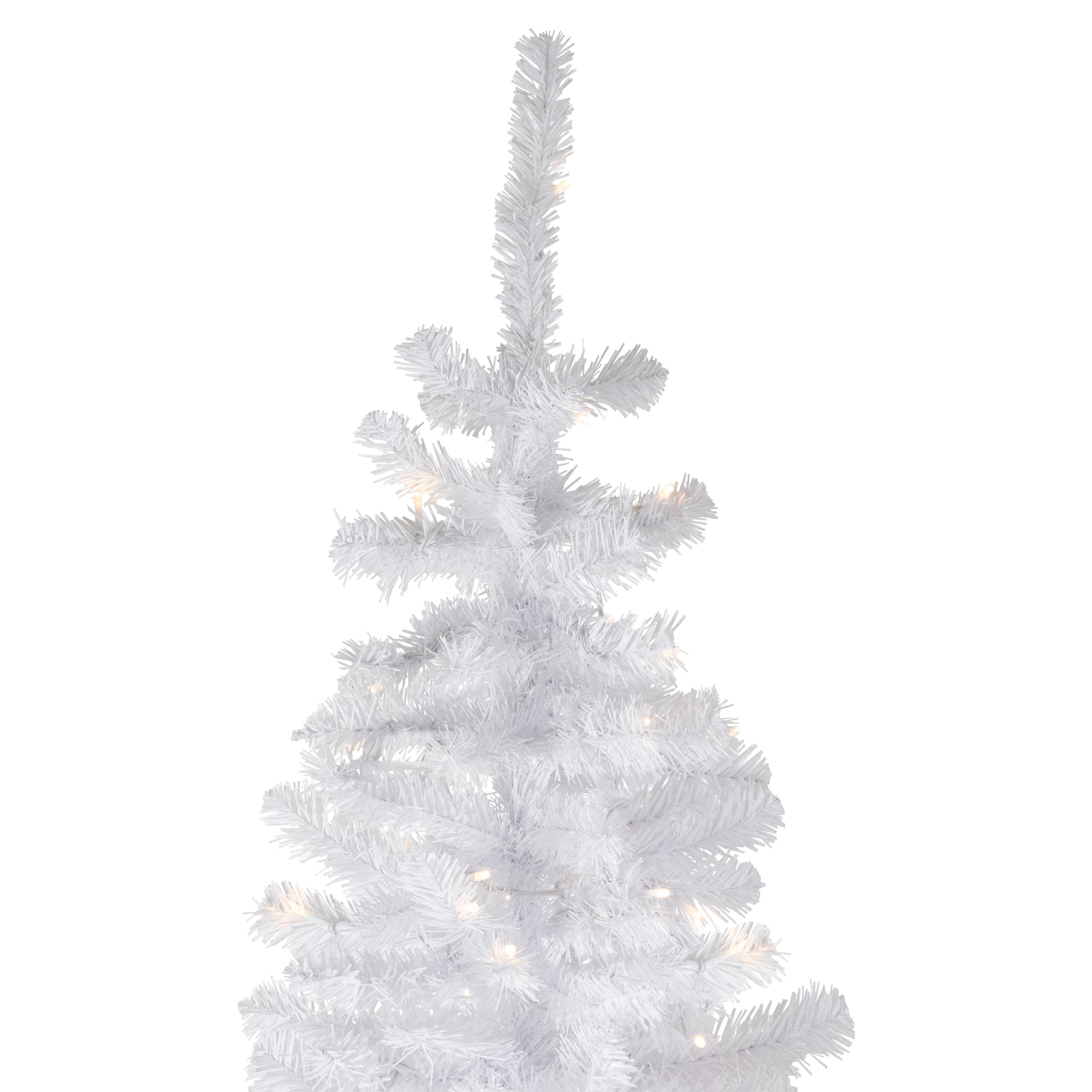 6.5ft. Pre-Lit White Georgian Pine Pencil Artificial Christmas Tree, Warm White LED Lights