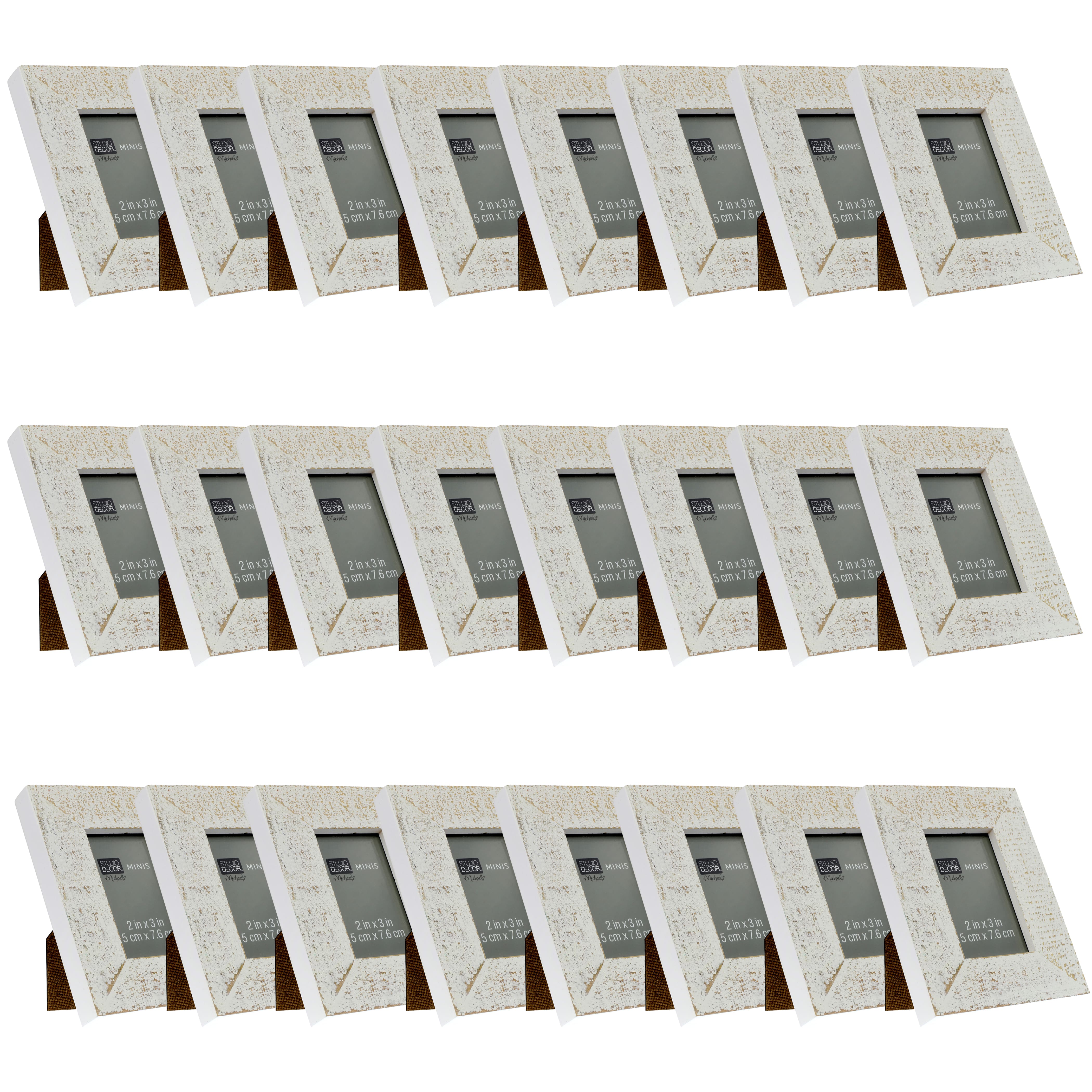 24 Pack: White Distressed Mini Frame by Studio Décor®