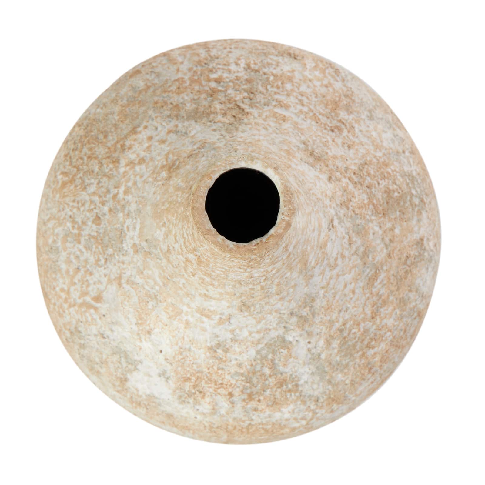 15&#x22; Rustic Beige Antique-Style Metal Vase