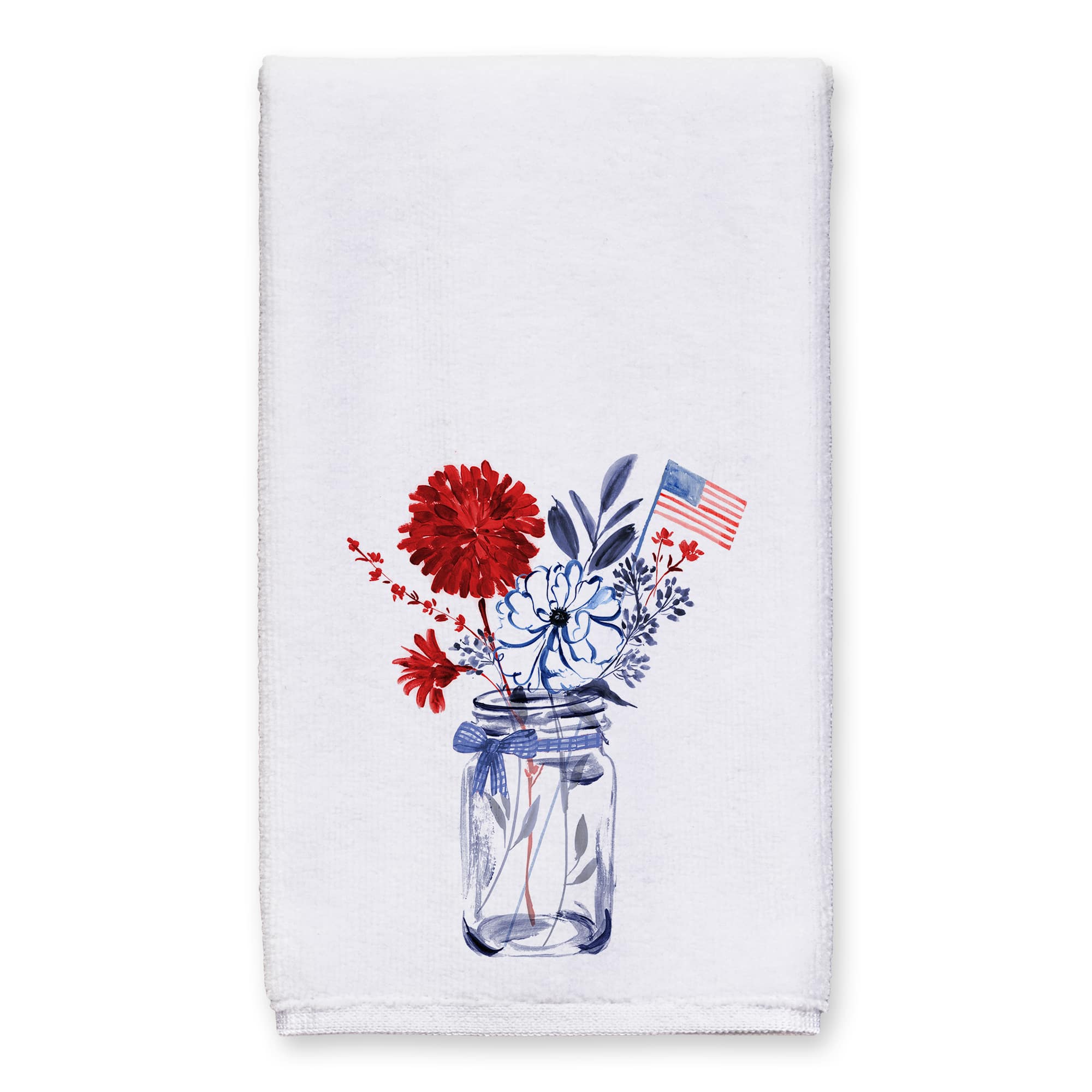 Mason Jar Patriotic Florals Tea Towel Set