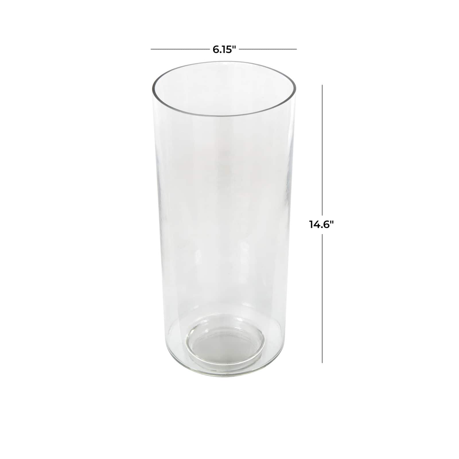 15" Clear Glass Minimalistic Decorative Vase