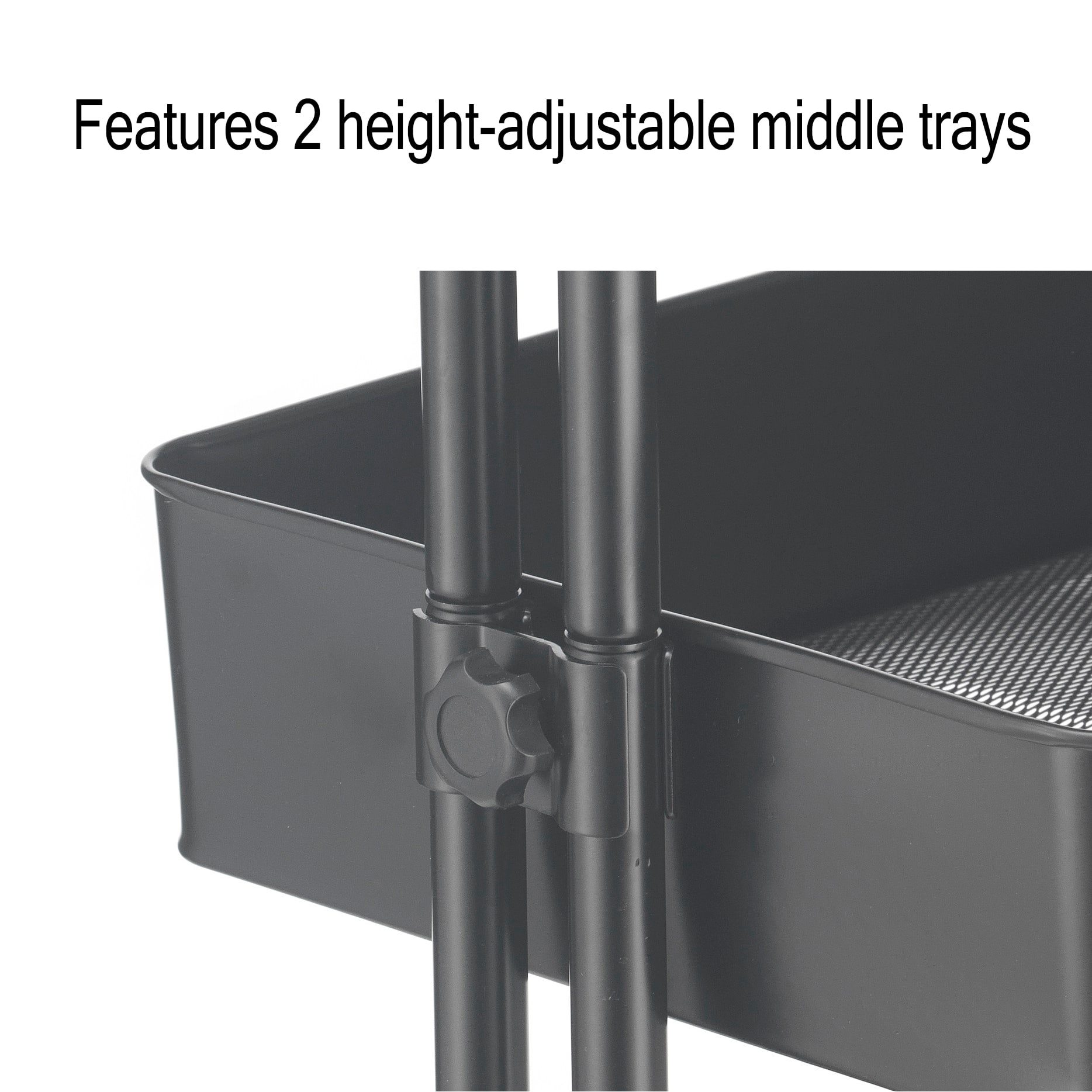 Black Lexington 4-Tier Rolling Cart by Simply Tidy™