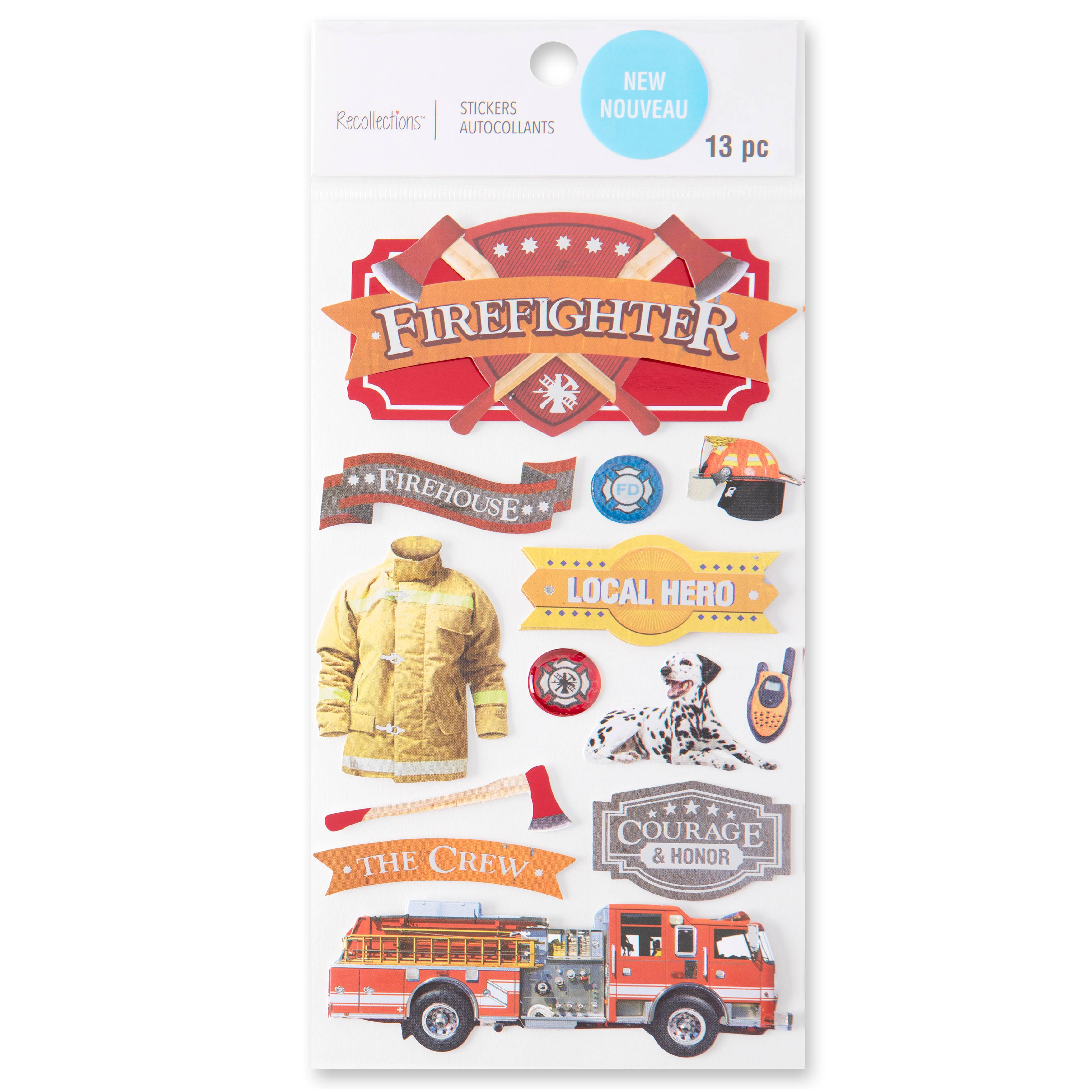 12 Pack: Firefighter Dimensional Stickers by Recollections™