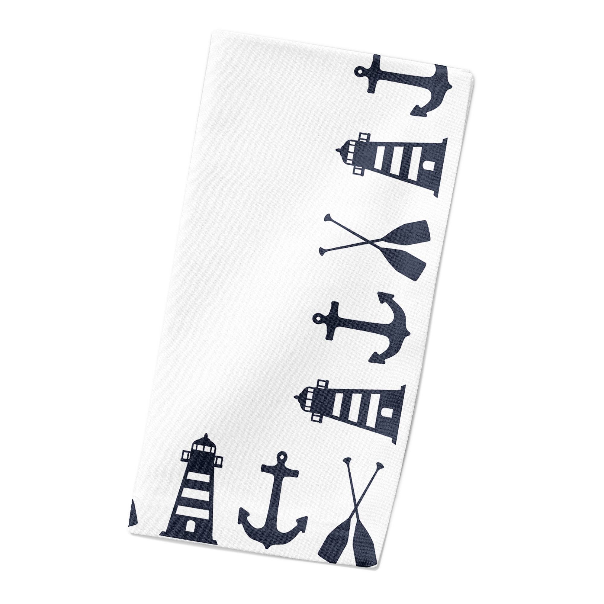 Nautical Border 10&#x22; x 10&#x22; Poly Twill Napkin