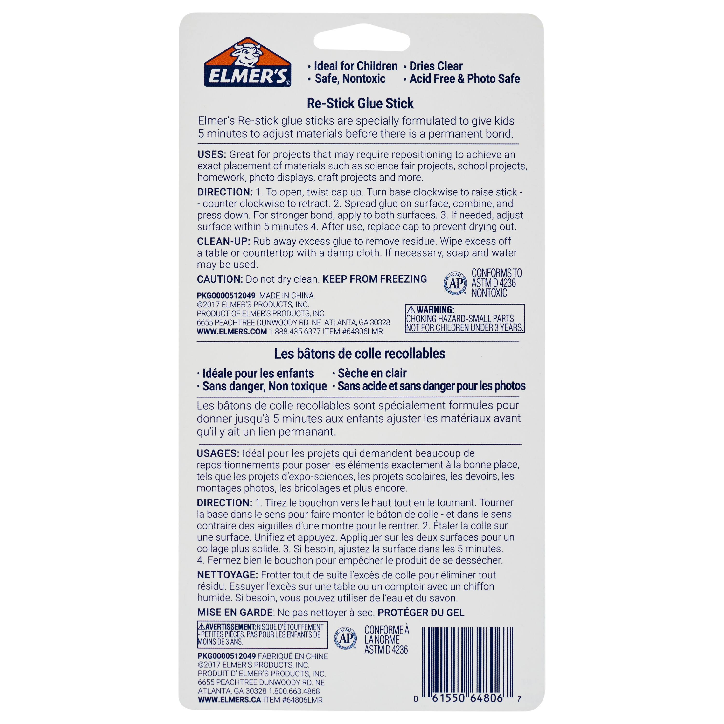 Elmer's® Re-Stick Clear School Glue Sticks, 6ct.