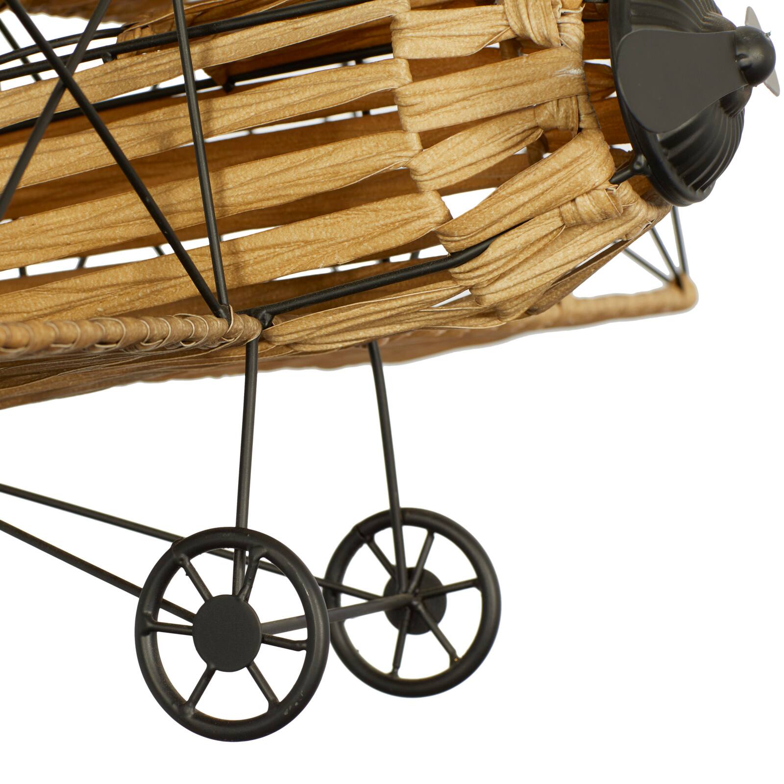 Tan Metal Natural Plane Sculpture, 10&#x22; x 31&#x22; x 28&#x22;