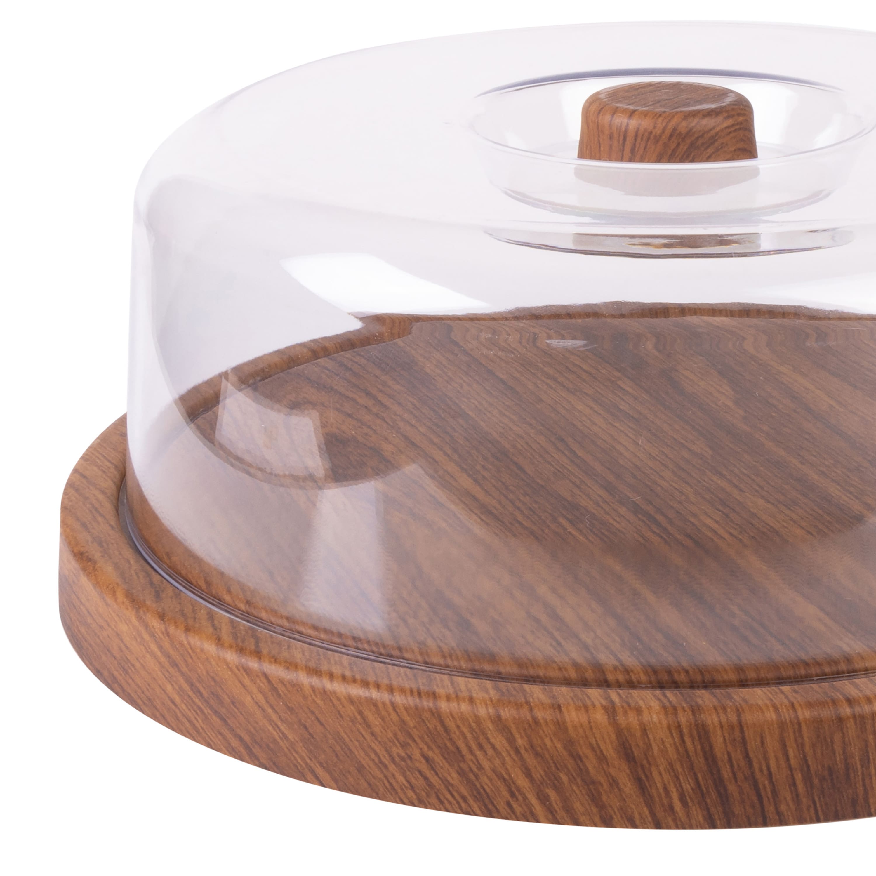 Luxe Party Mahogany Collection Cake Serving Tray with Cover