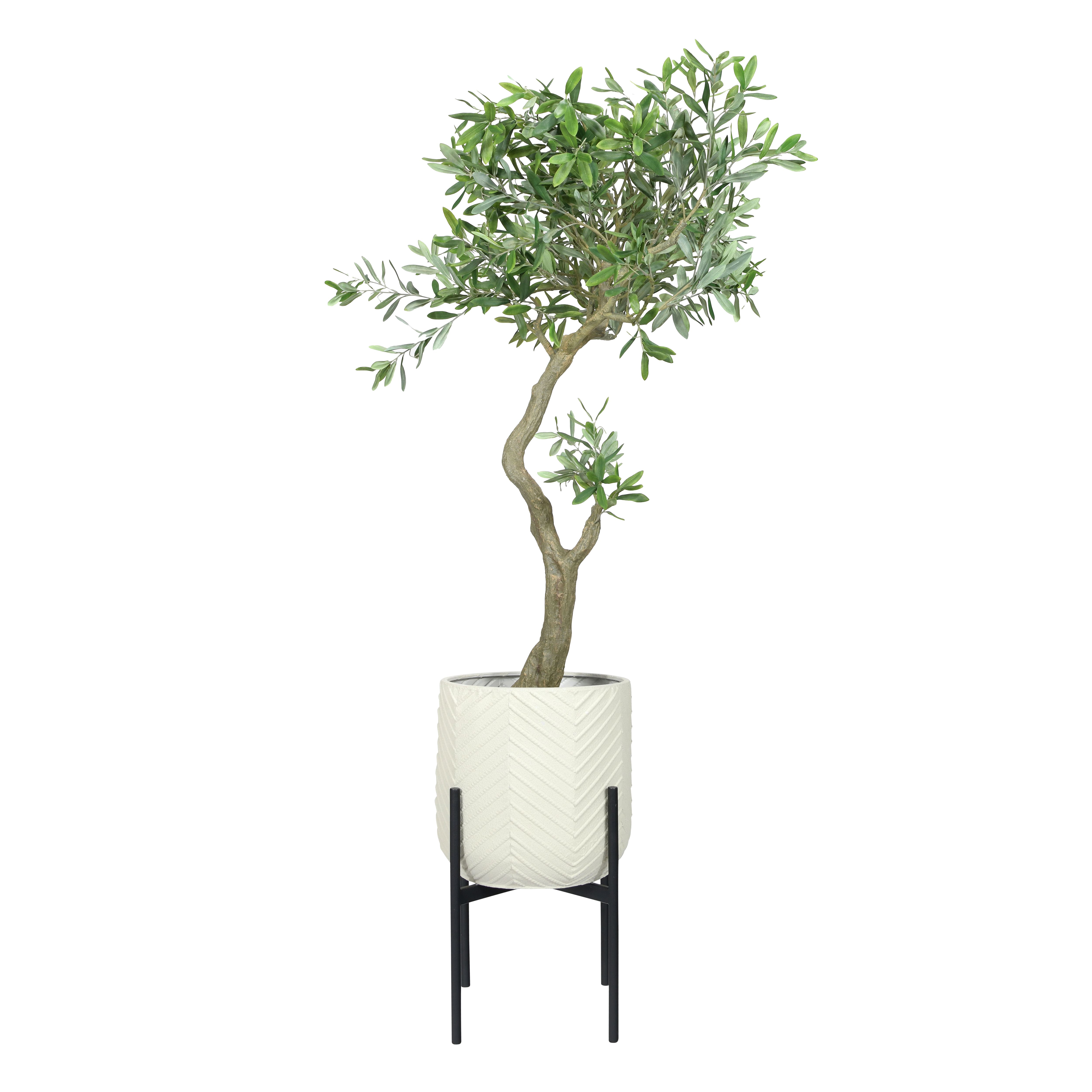 Hello Honey® 22" White with Black Metal Planter and Stand, 2ct.