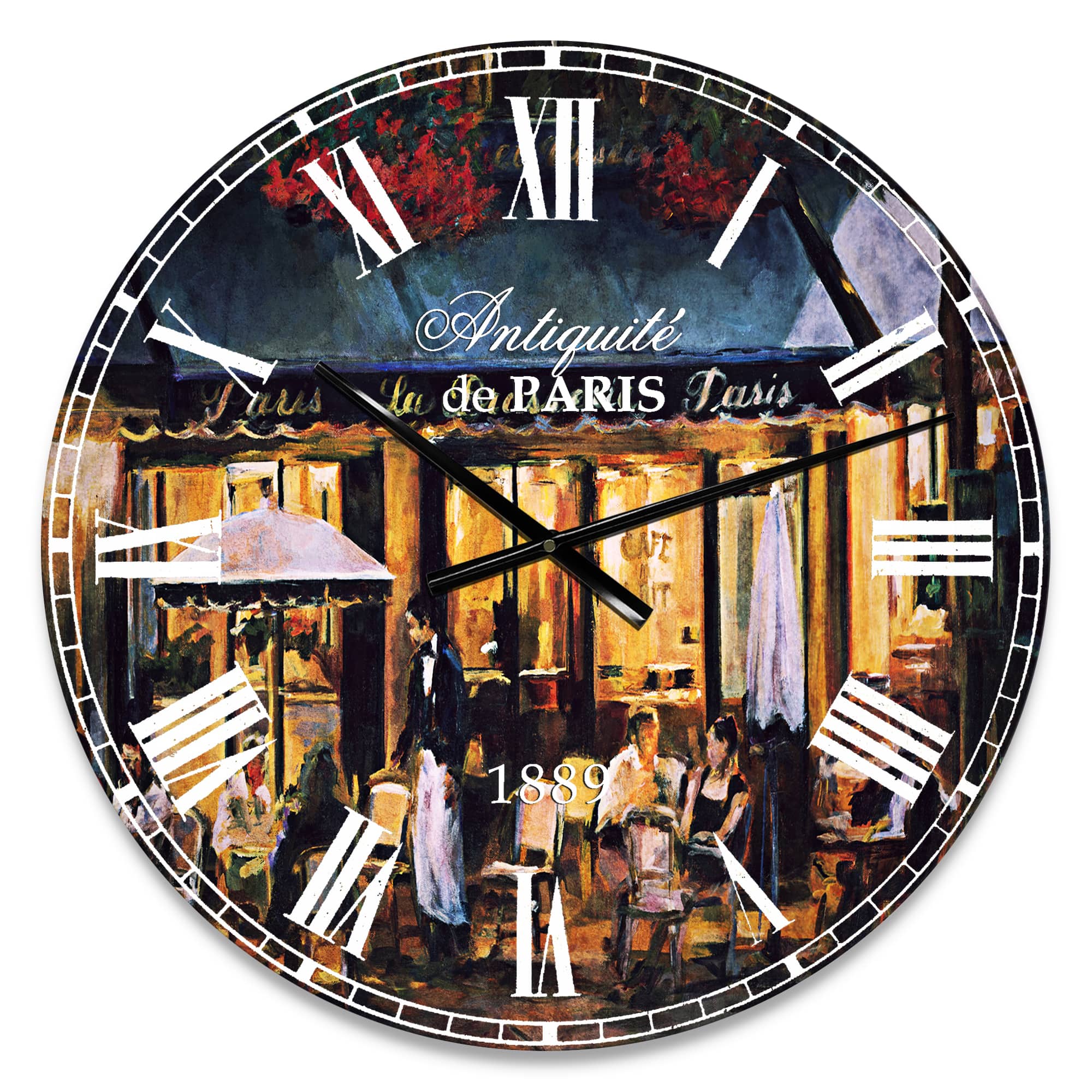 Designart &#x27;La Brasserie Of Champs-&#xC9;lys&#xE9;es Paris Traditional Wall Clock