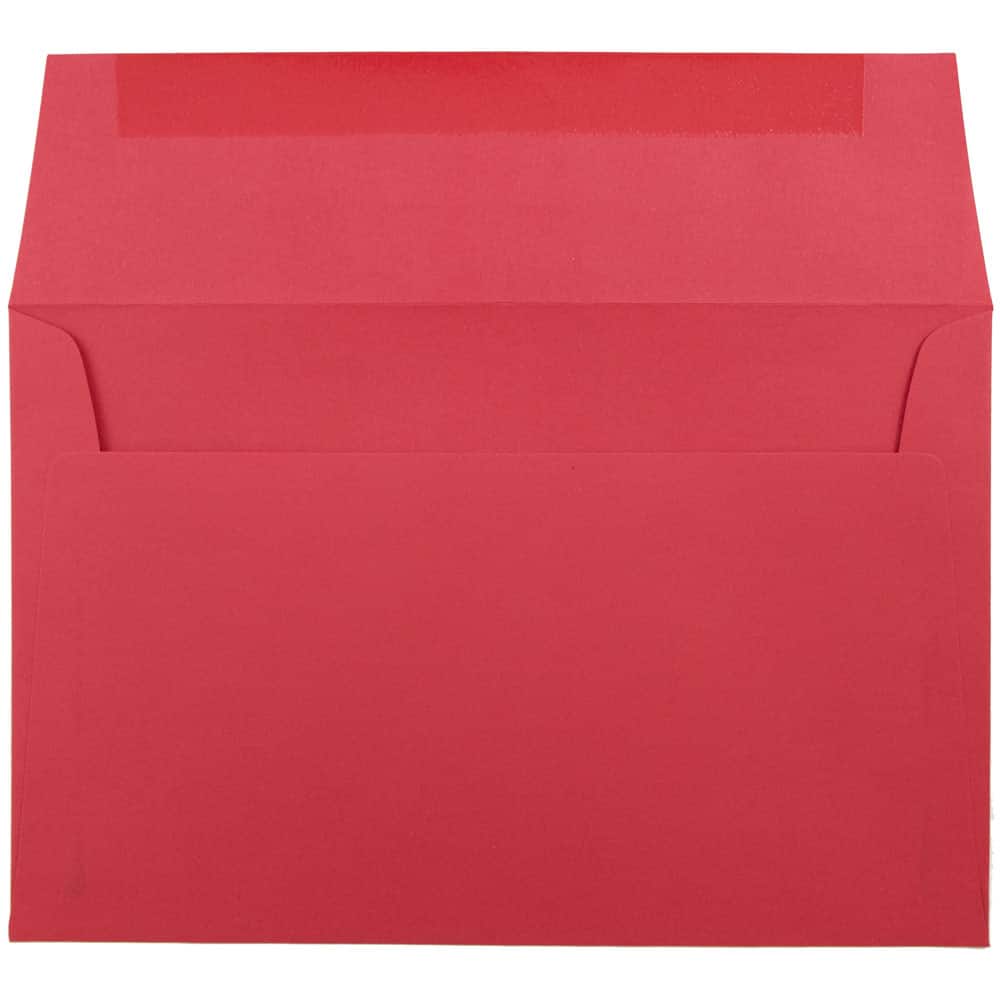 JAM Paper 6"x 9" Brite Hue Christmas Red Colored Invitation Envelopes, 50ct.