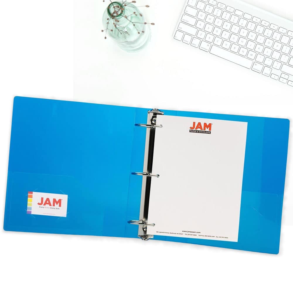 JAM Paper 3" Glass Twill Plastic 3-Ring Binder