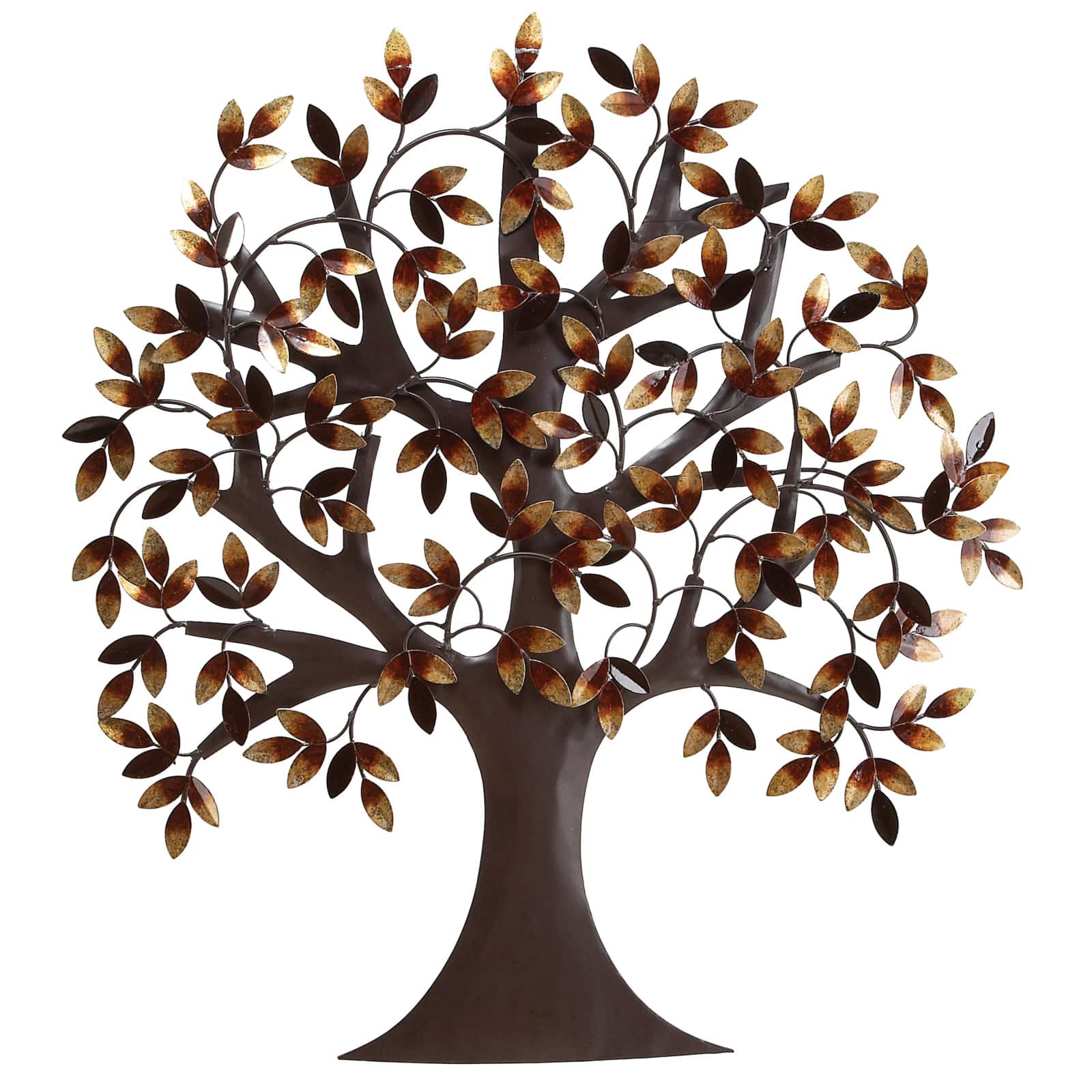 Traditional Brown Metal Tree Wall Accent