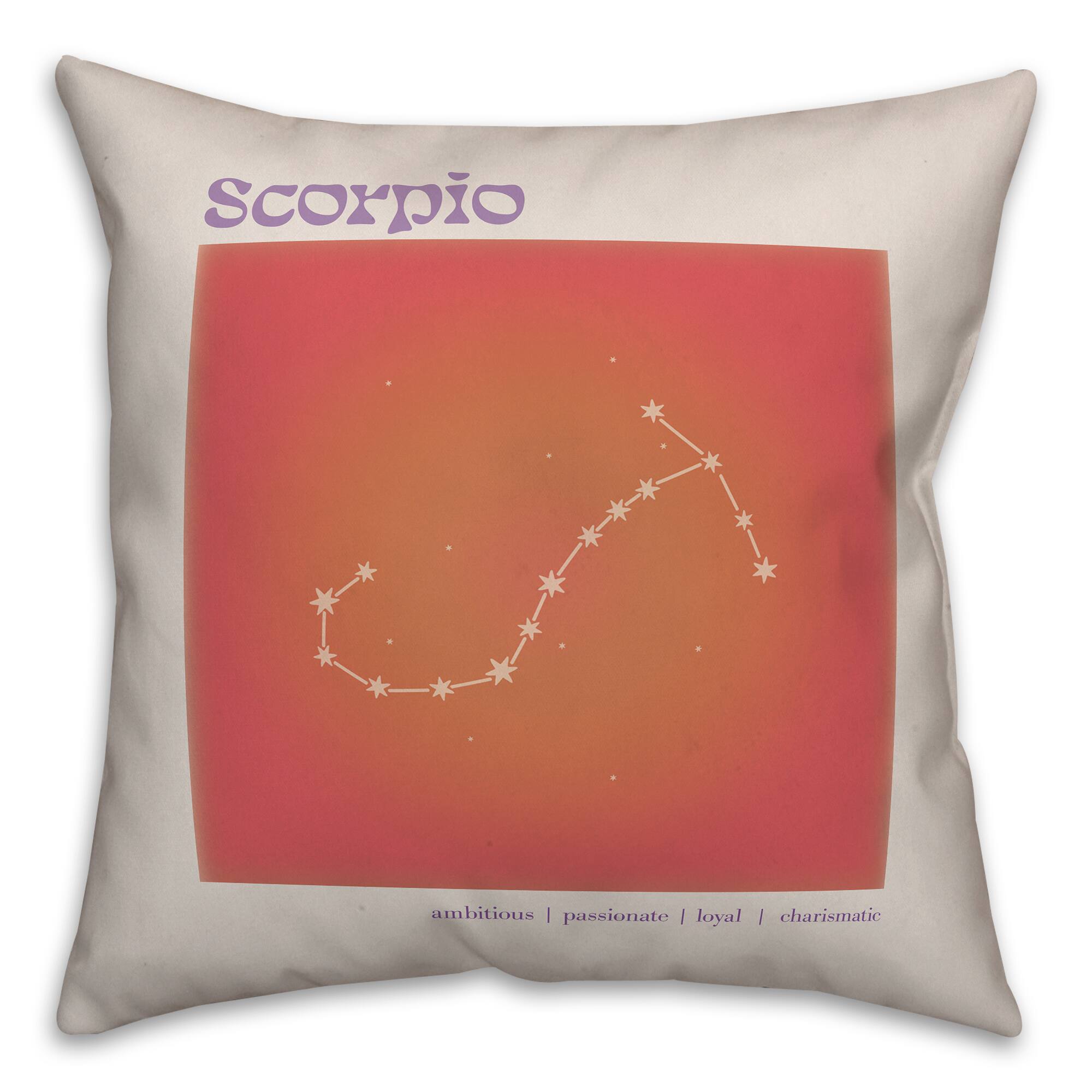 18&#x22; Retro Scorpio Horoscope Spun Poly Pillow