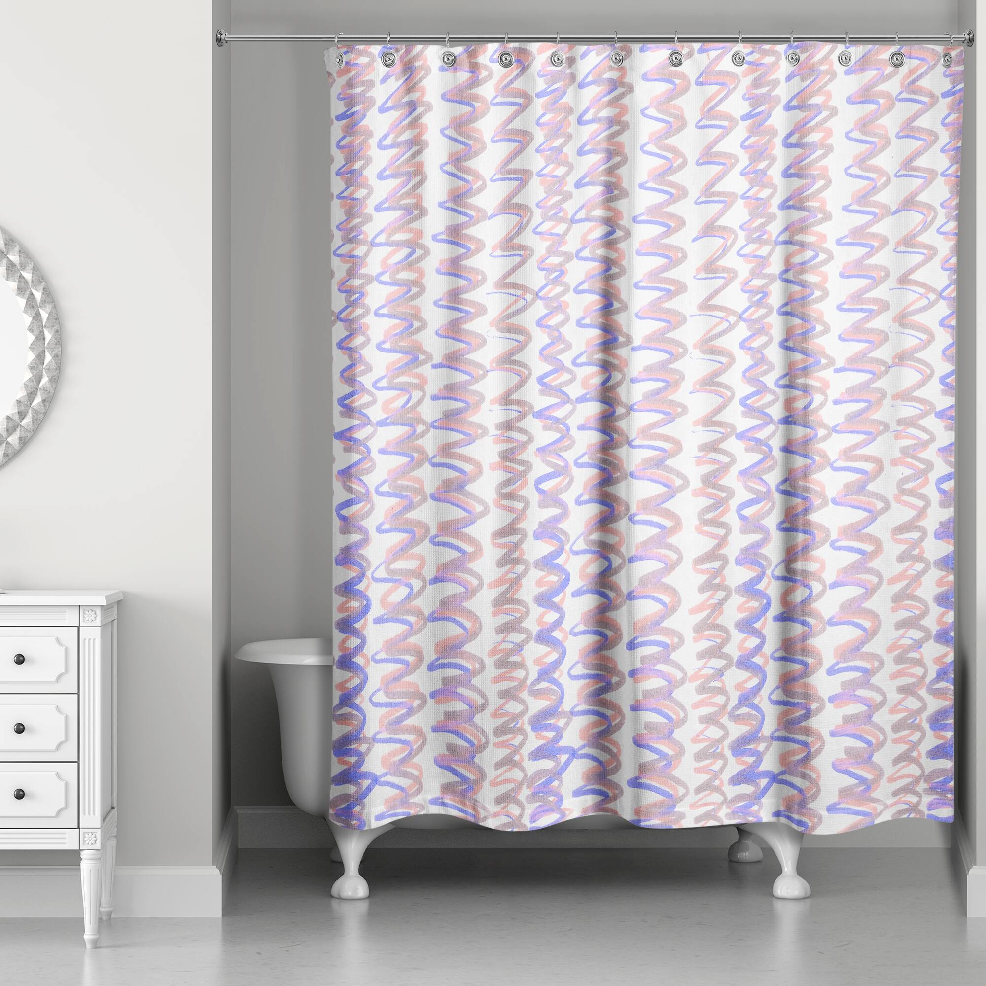 74&#x22; Squiggles Shower Curtain