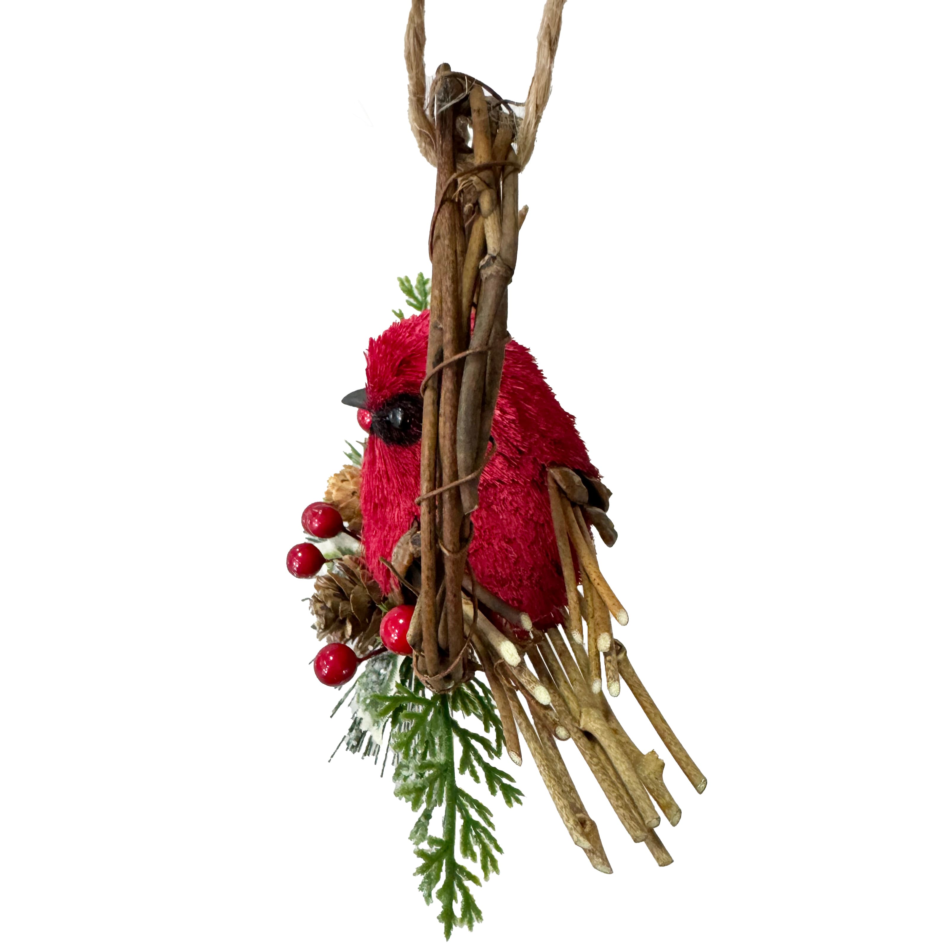 4&#x22; Red Sisal Bird Natural Decorative Ornament by Ashland&#xAE;