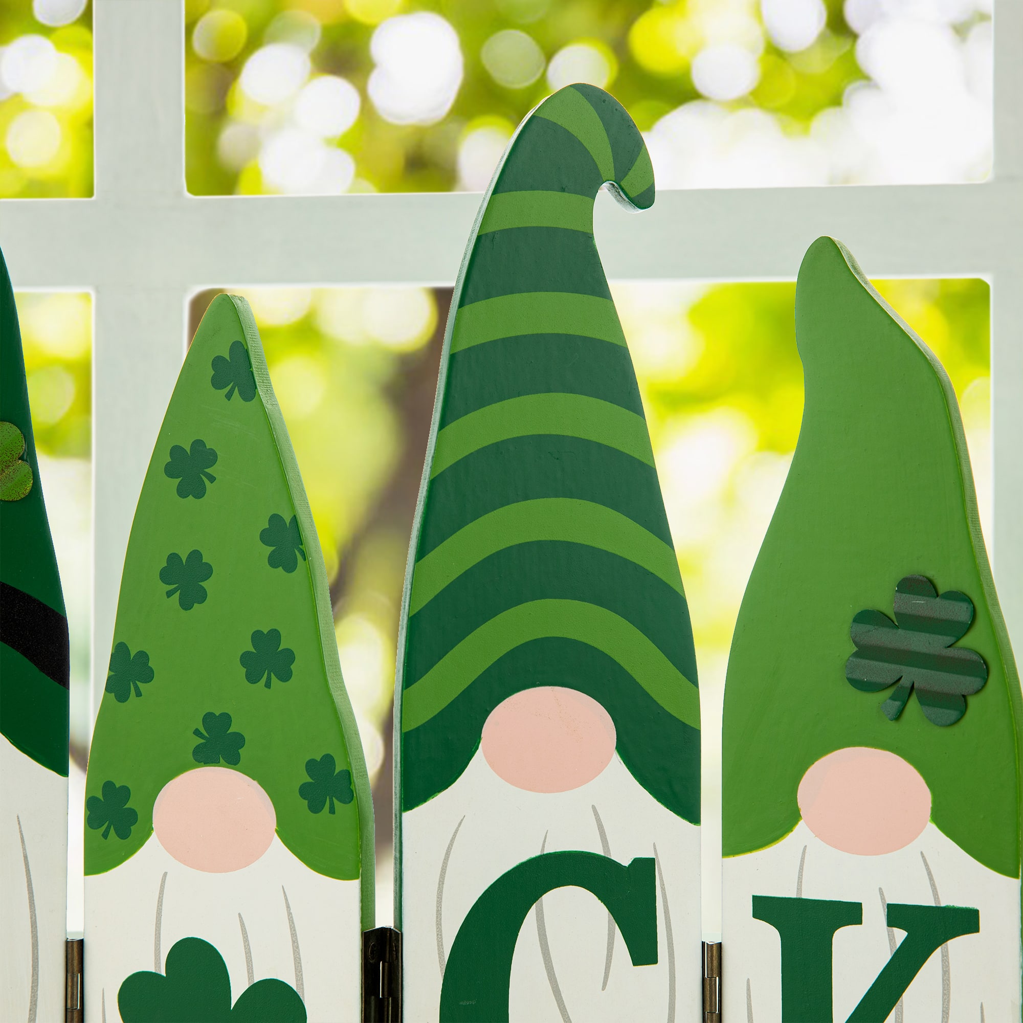 Glitzhome&#xAE; 12.25&#x22; St. Patrick&#x27;s Wooden Luck Shamrock Gnome Table Decor