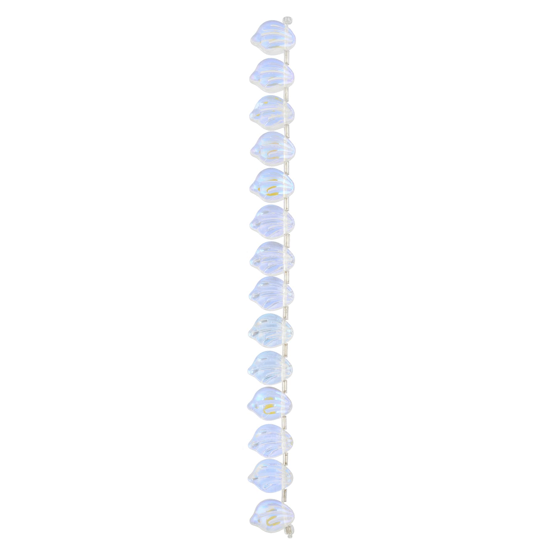 12 Pack: Clear Glass Leaf Beads, 15mm by Bead Landing&#x2122;