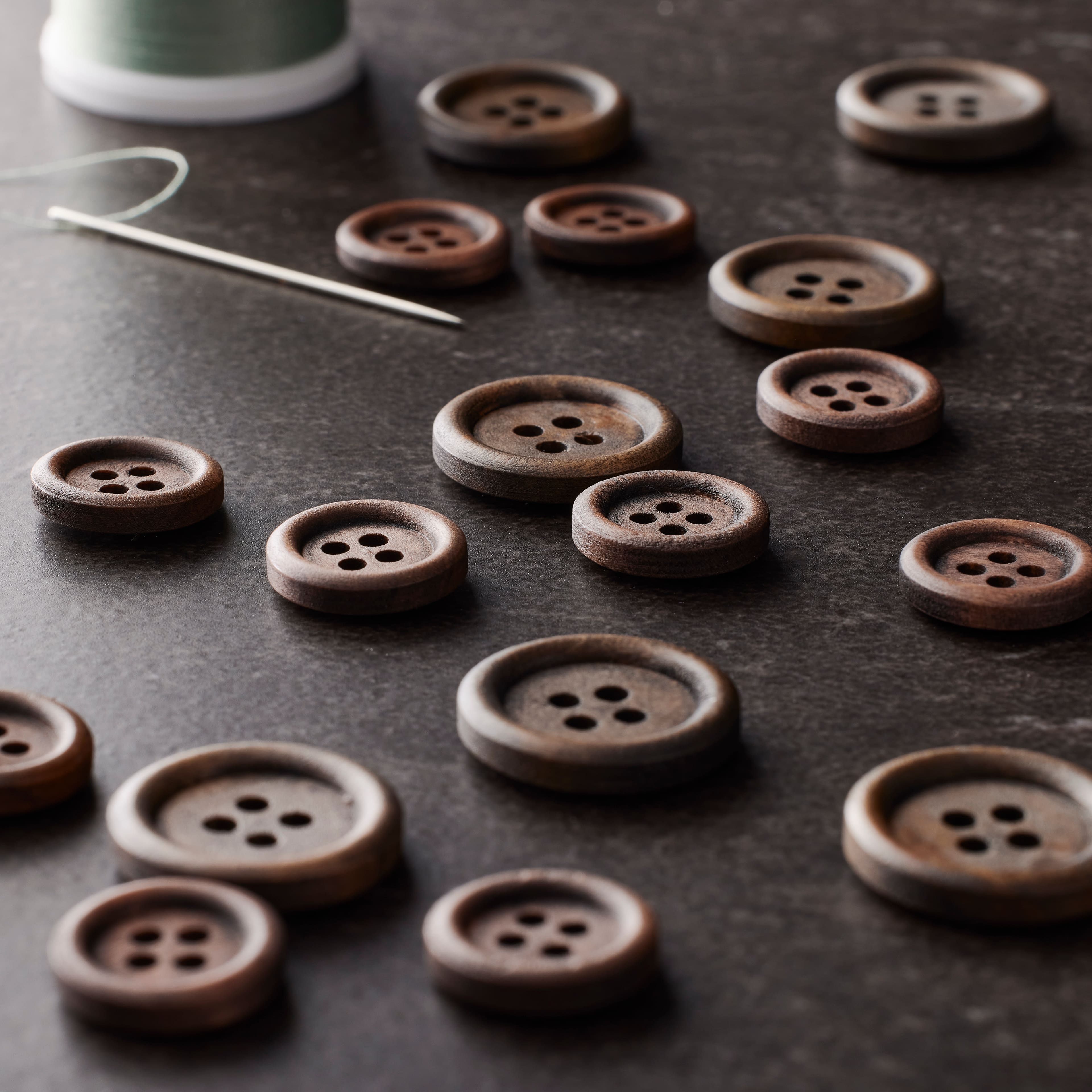 12 Packs: 20 ct. (240 total) Dark Wood Buttons by Loops &#x26; Threads&#xAE;