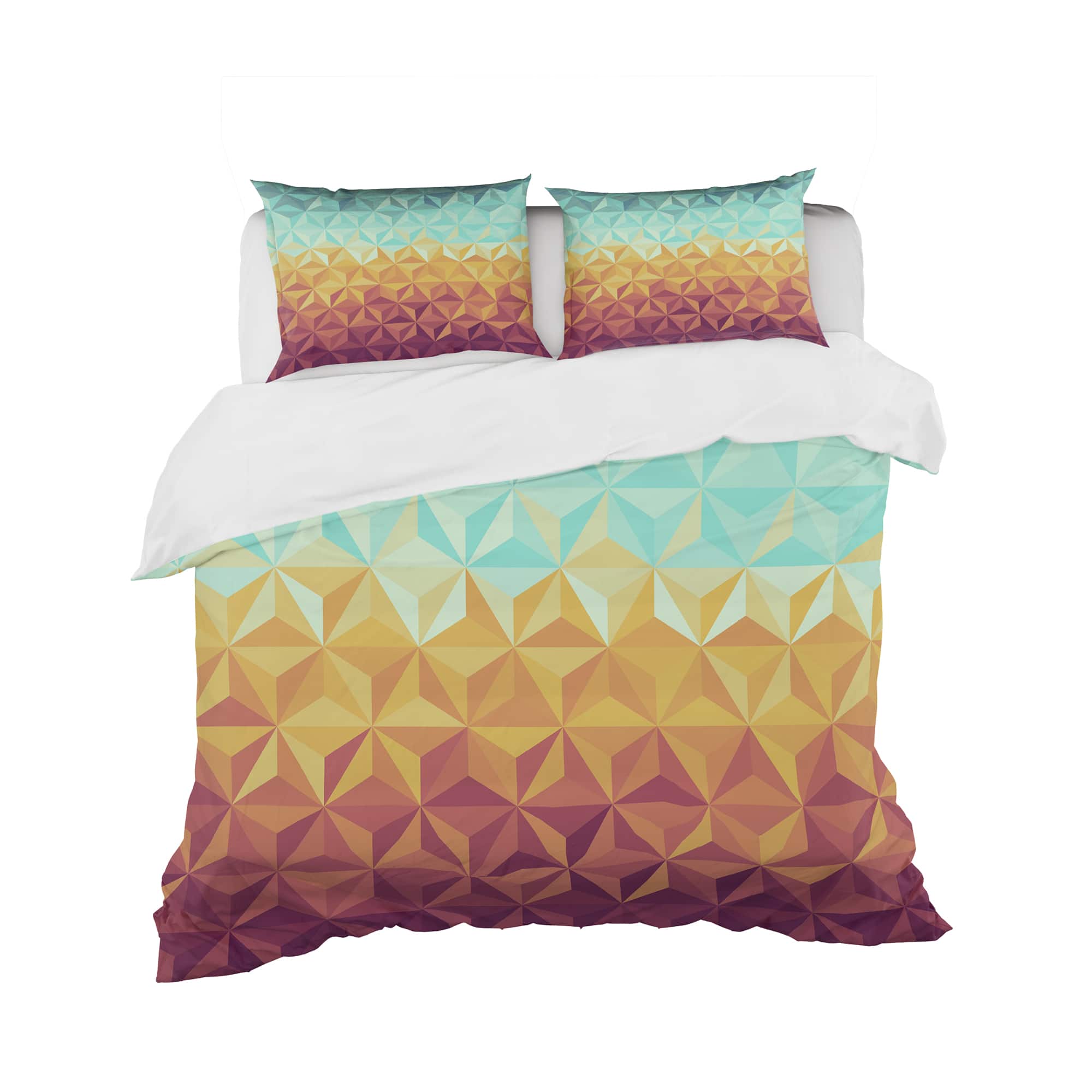 Designart &#x27;Retro Hipsters Geometric Pattern&#x27; Vintage Bedding Set - Duvet Cover &#x26; Shams