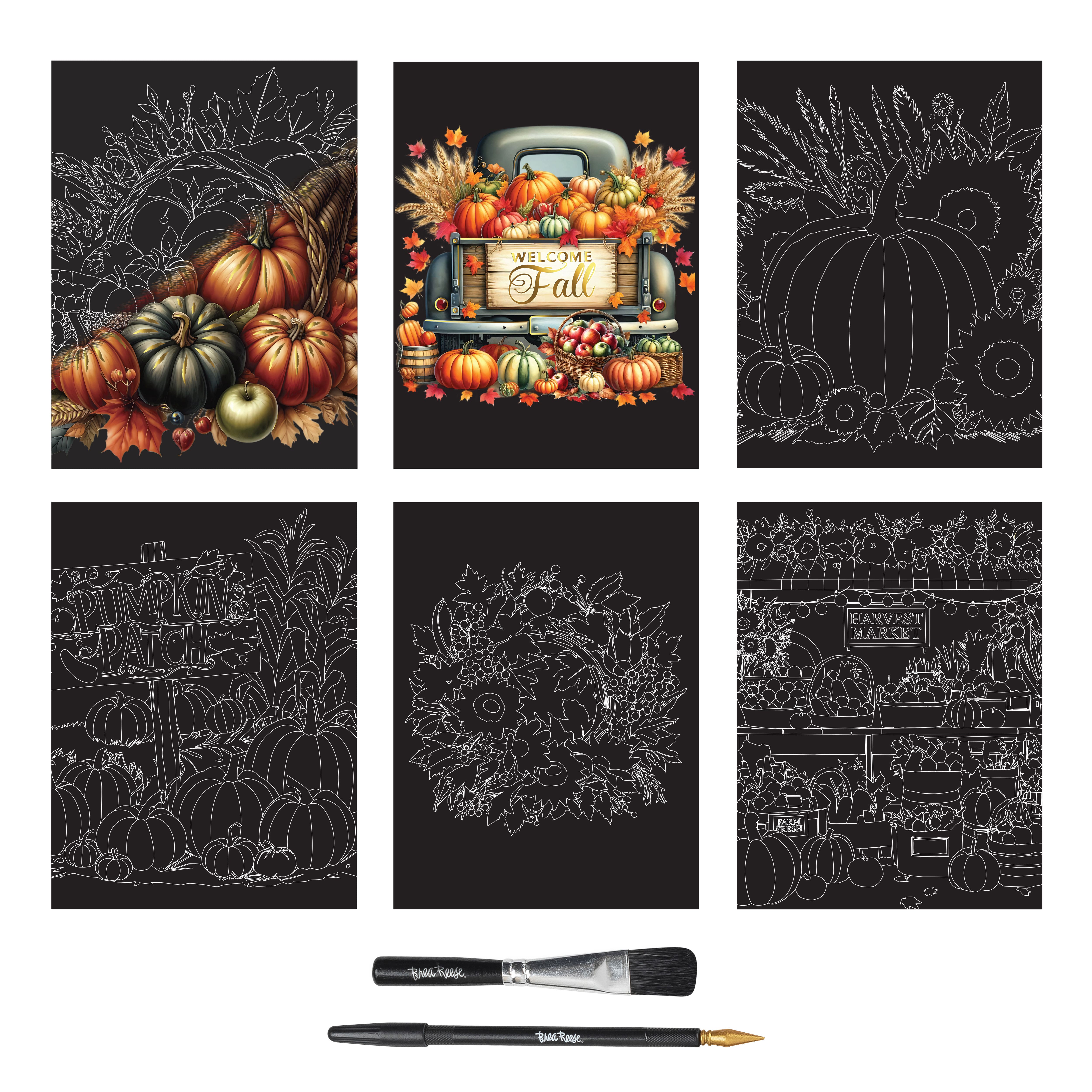 Brea Reese™ 9" x 12" Harvest Season Scratch Art Paper Pad