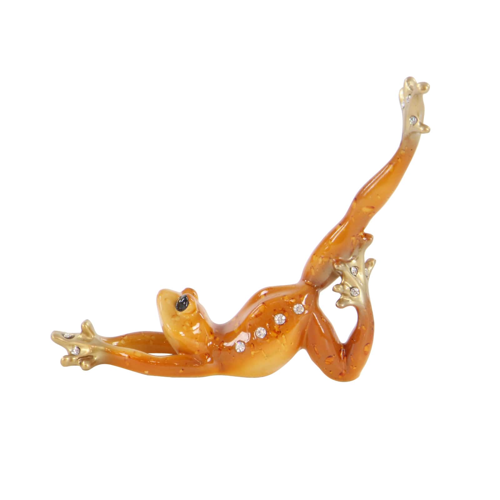 Set of 3 Multi Colored Eclectic Polystone Frog Sculpture 7&#x22; x 6&#x22;
