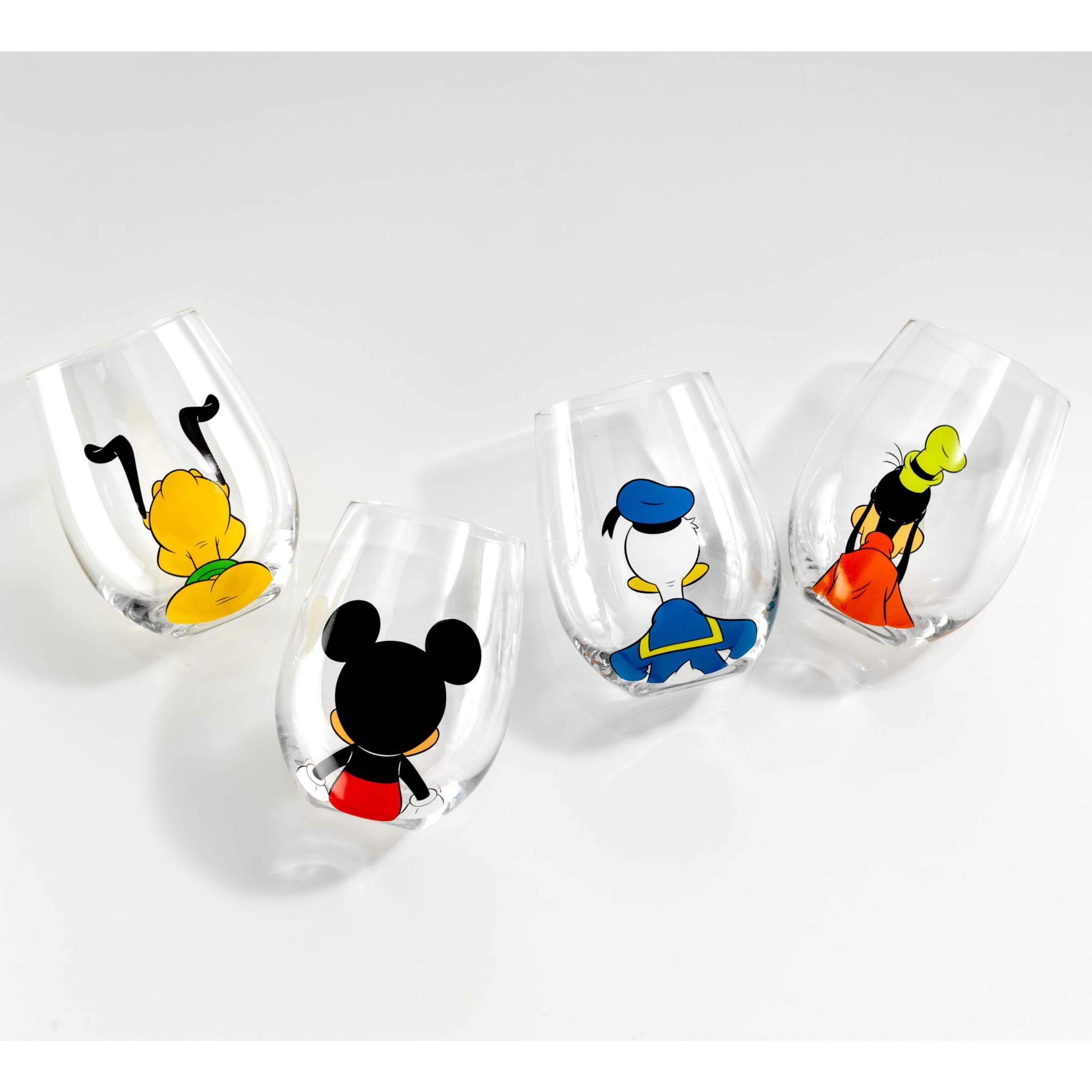 JoyJolt® Disney® Squad 15oz. Mickey Mouse & Pals Looking Backwards Stemless  Wine Glasses, 4ct., Michaels