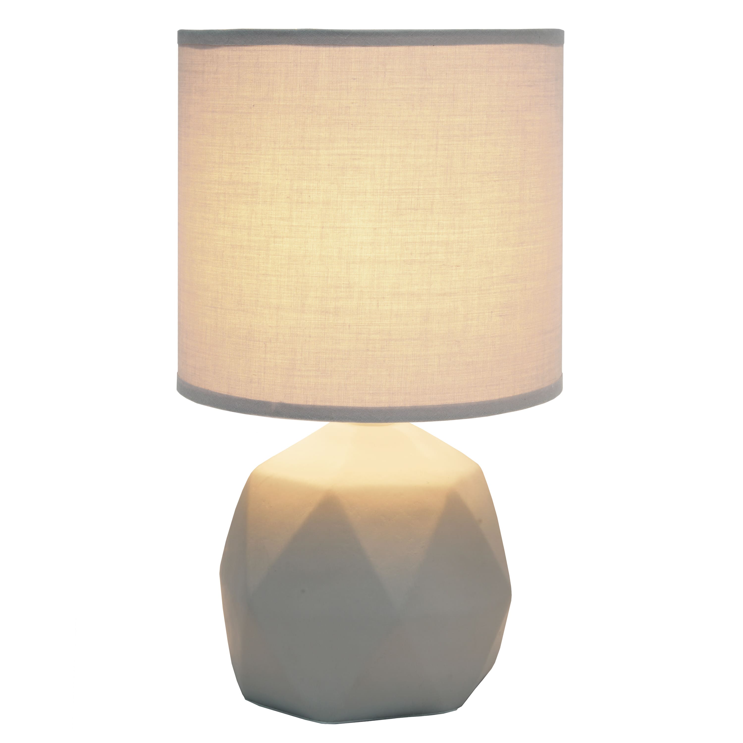 Simple Designs 10.6&#x22; Geometric Concrete Lamp