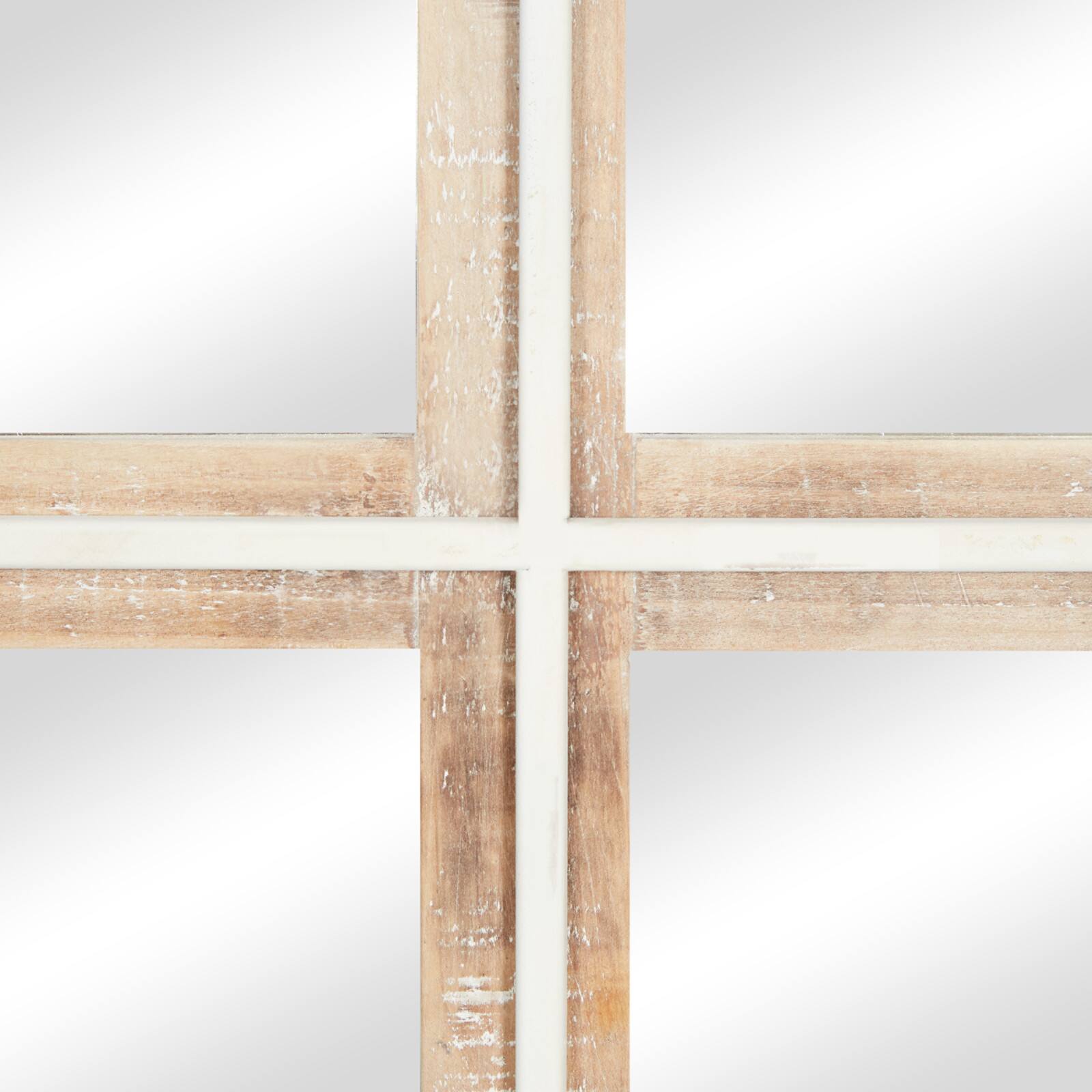 35&#x22; Brown Wood Rustic Wall Mirror