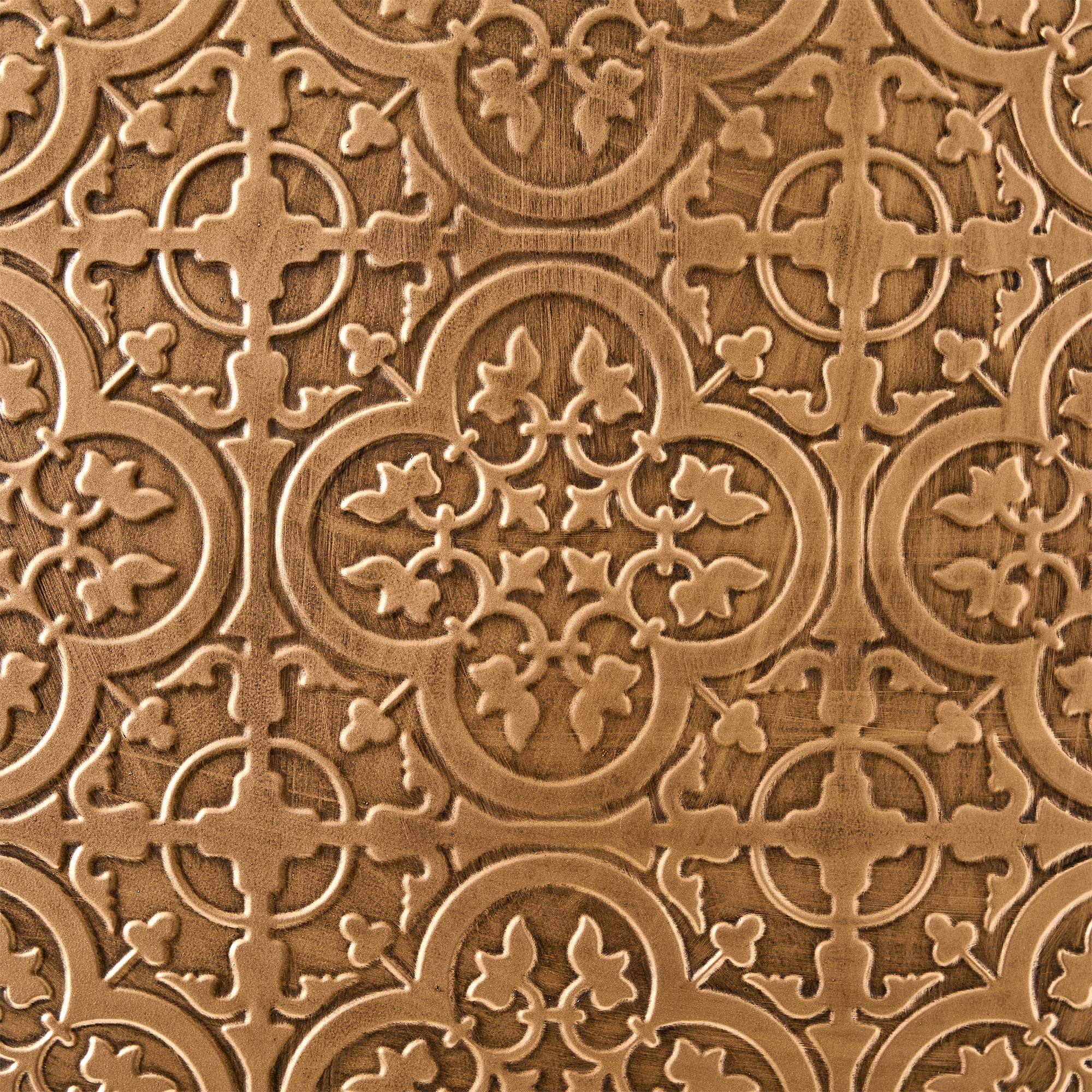 American Art Decor Embossed and Framed Gold Tile Bar Wall Decor - 24" x 24" x 1"