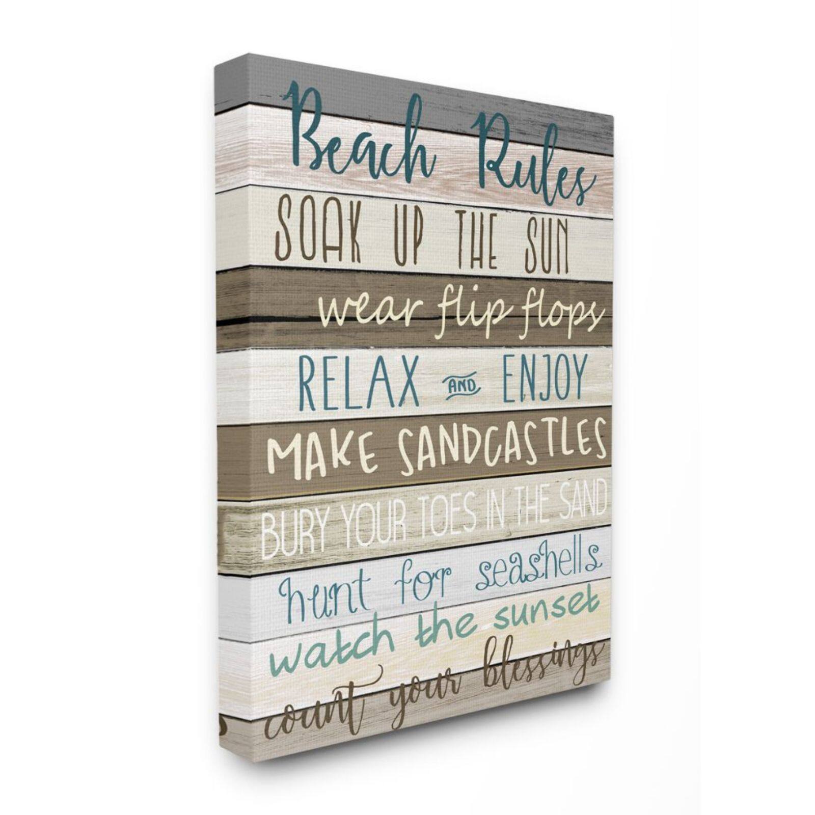Stupell Industries Beach Rules Boardwalk Sign Wall Accent