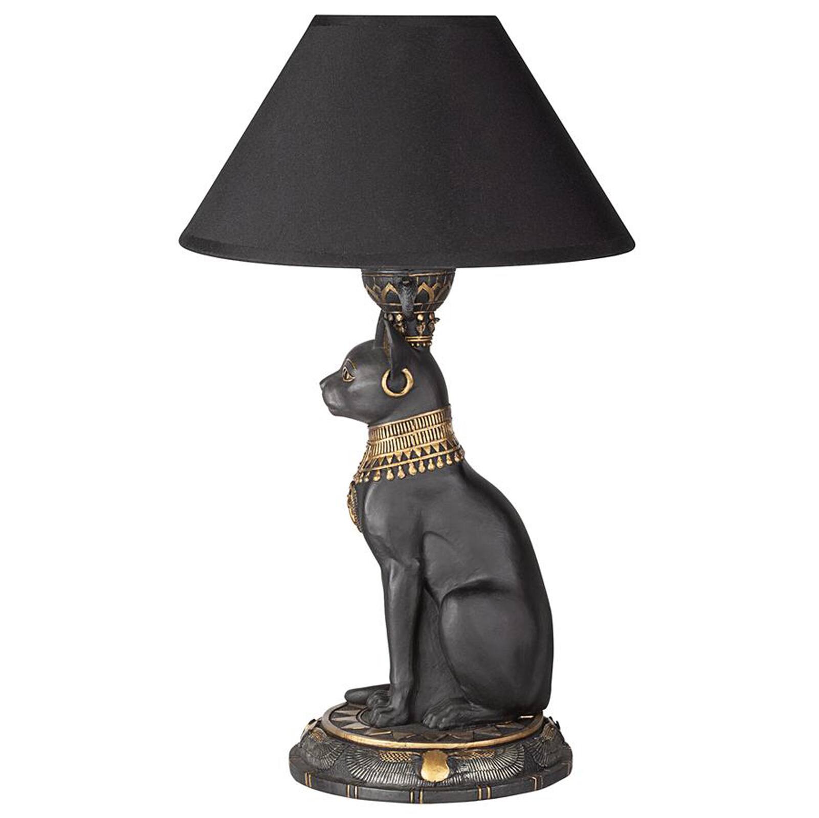 Design Toscano 16.5&#x22; Royal Cat Goddess Bastet Sculptural Table Lamp, 2ct.
